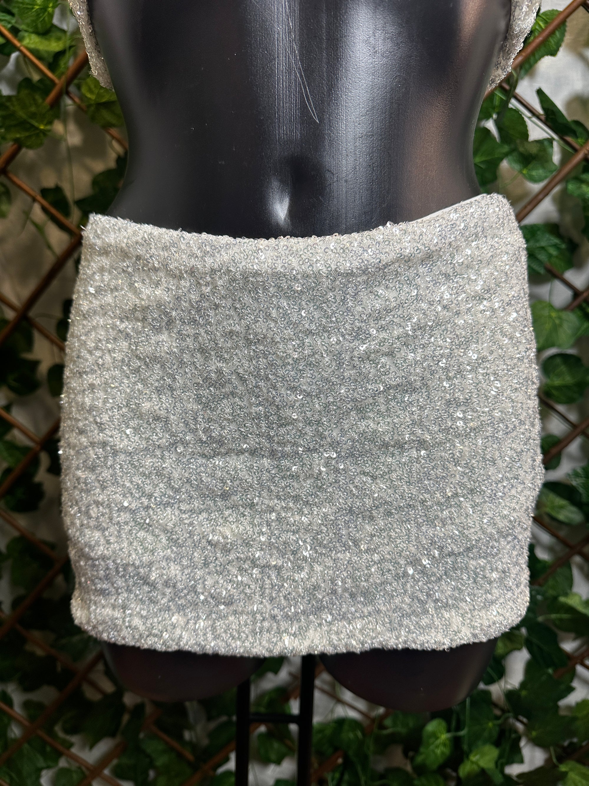 Top con stella marina dorata + gonna con pantaloncini (in paillettes) | taglia unica