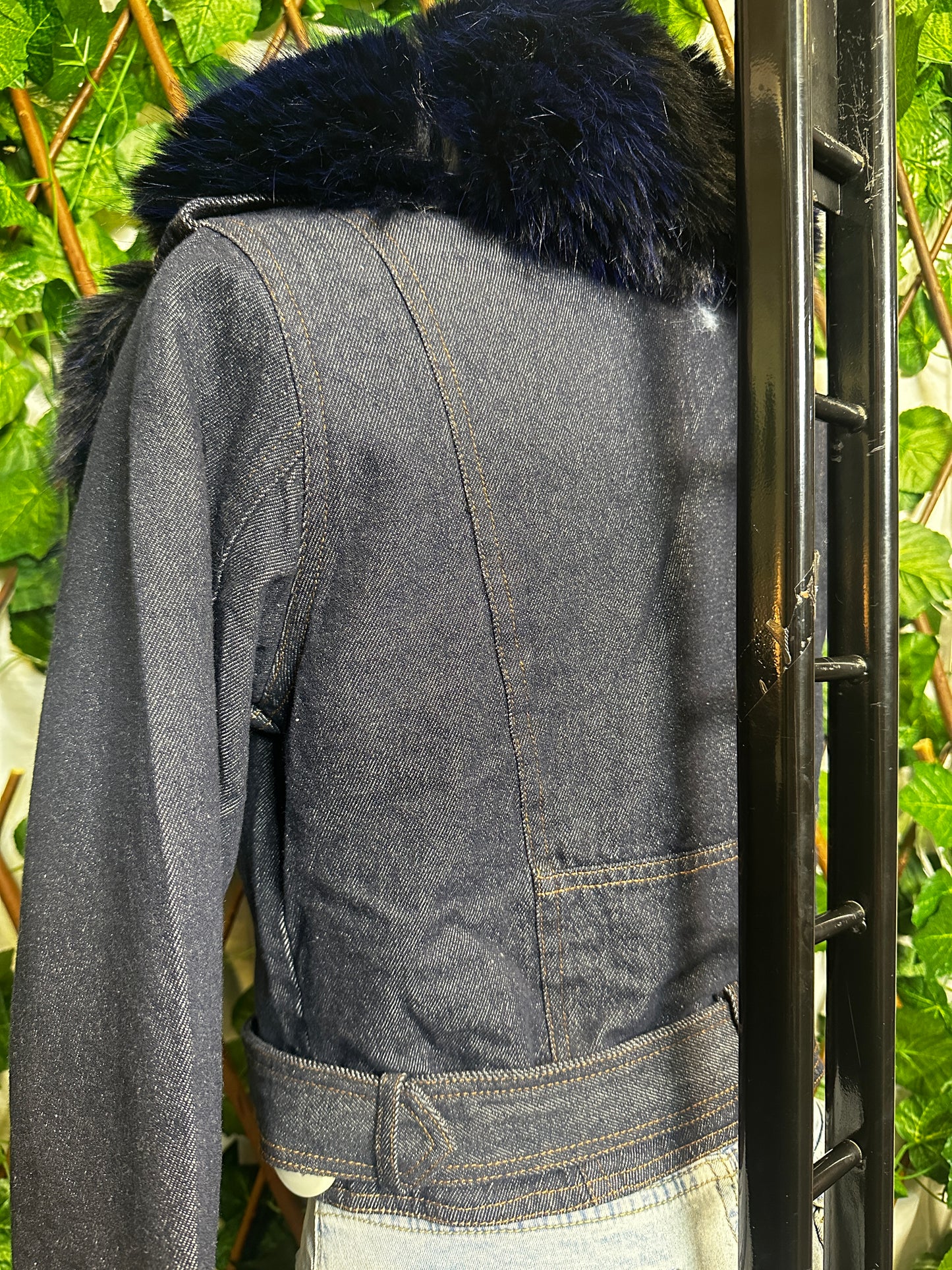 Denim jacket with fur