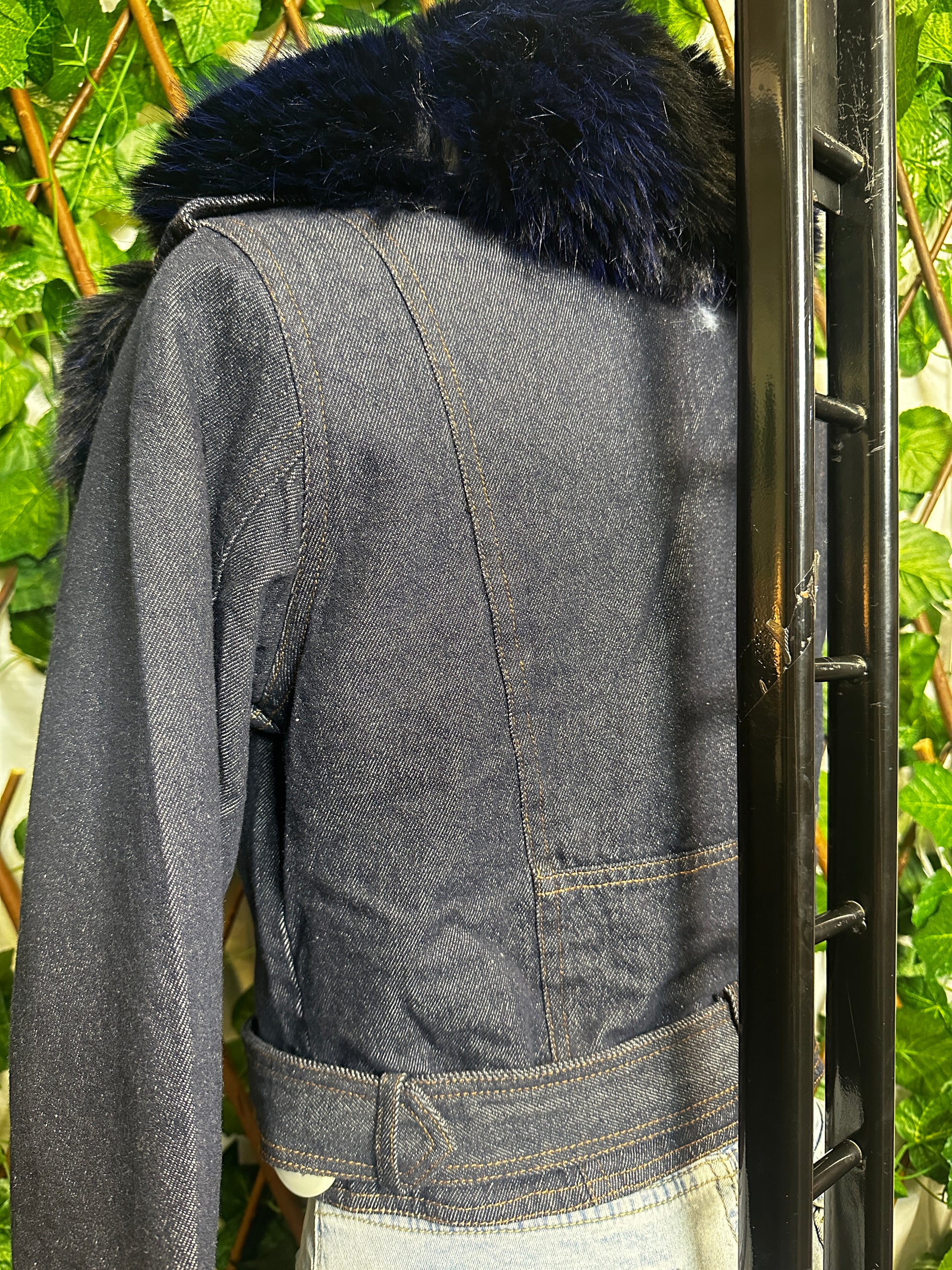 Giacca di jeans con pelliccia