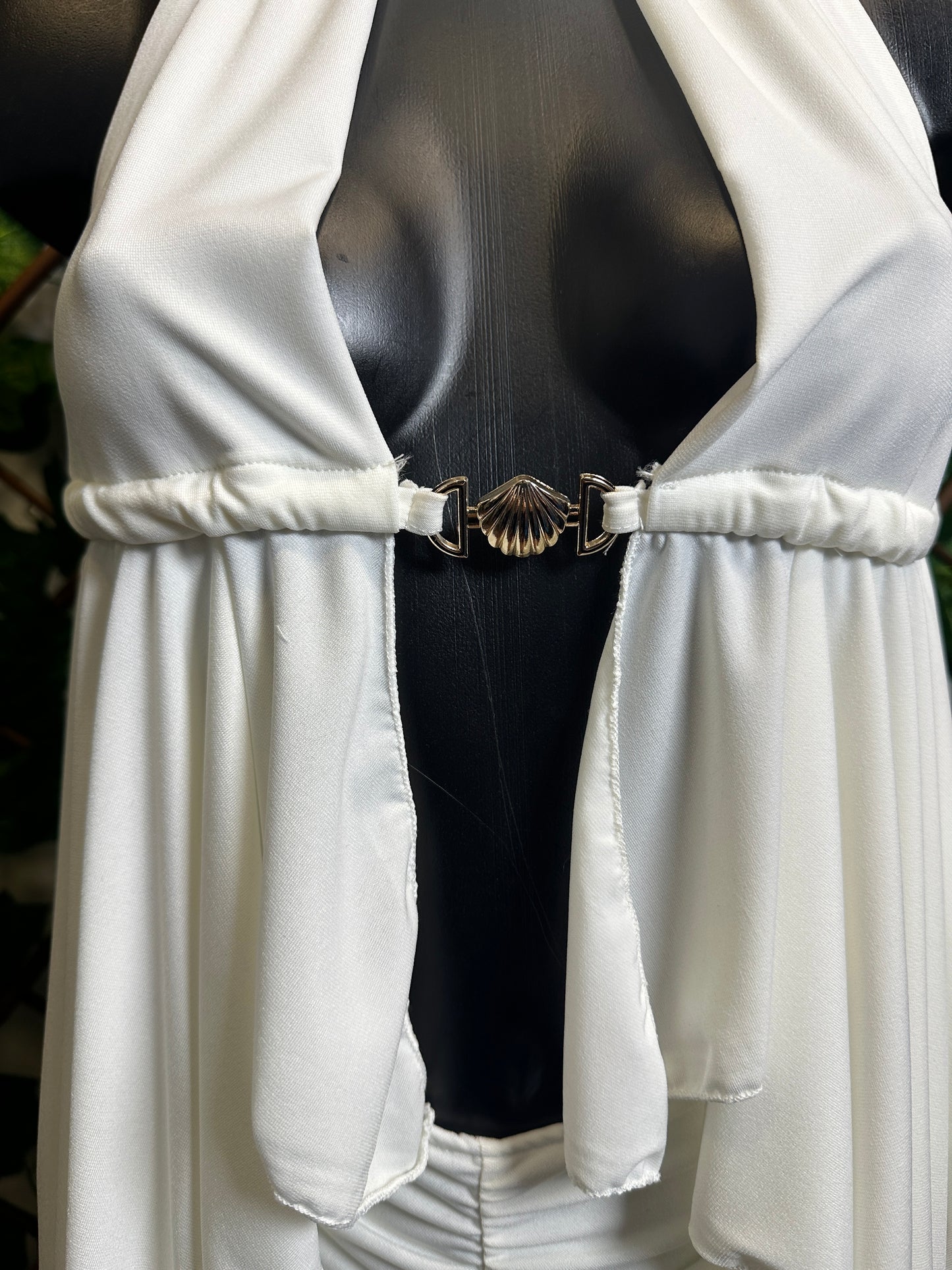 Completo top e gonna con dettaglio conchiglia