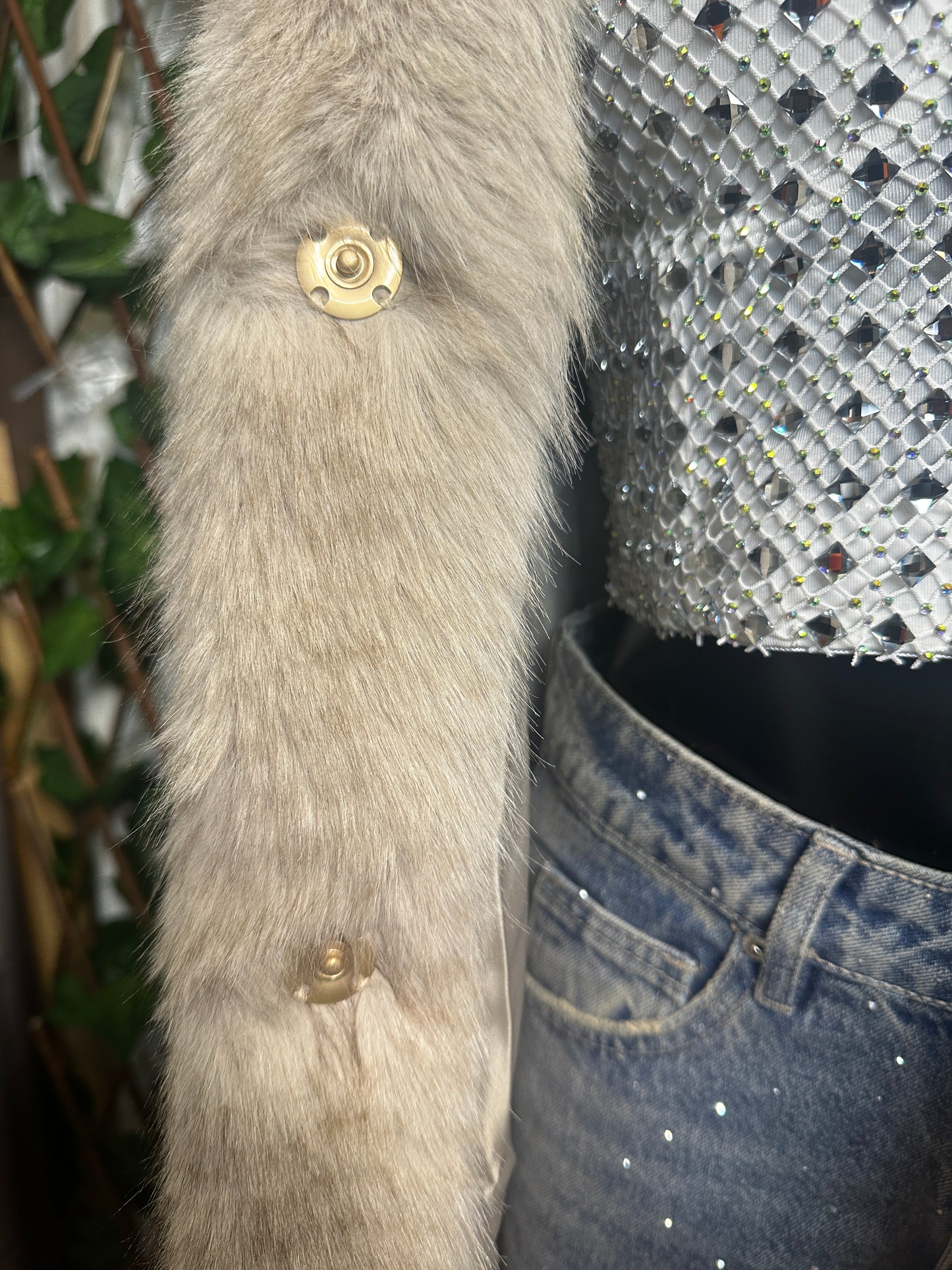 Fur jacket with hood