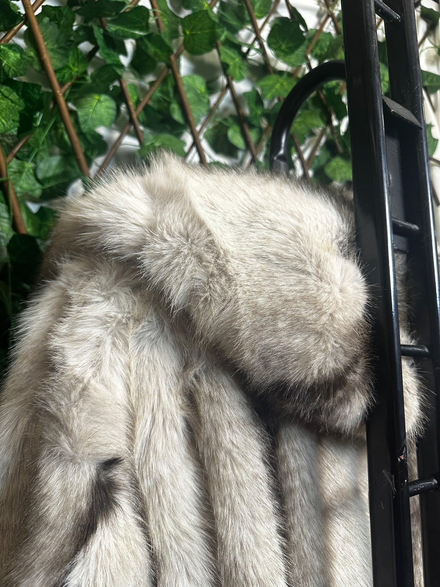 Fur jacket with hood