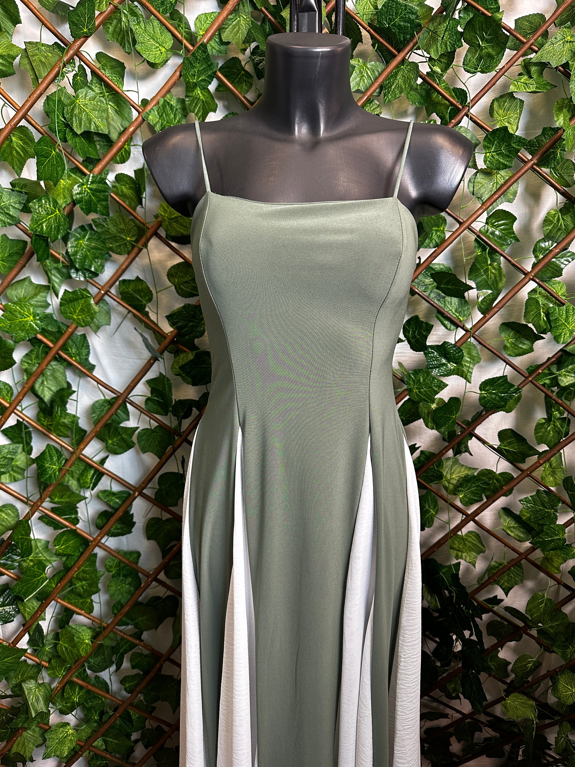 Vestito lungo elasticizzato a due colori