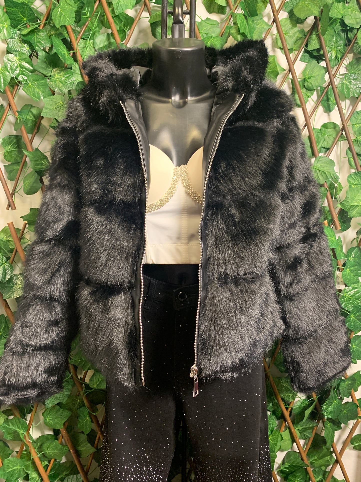 Plush jacket with pocket