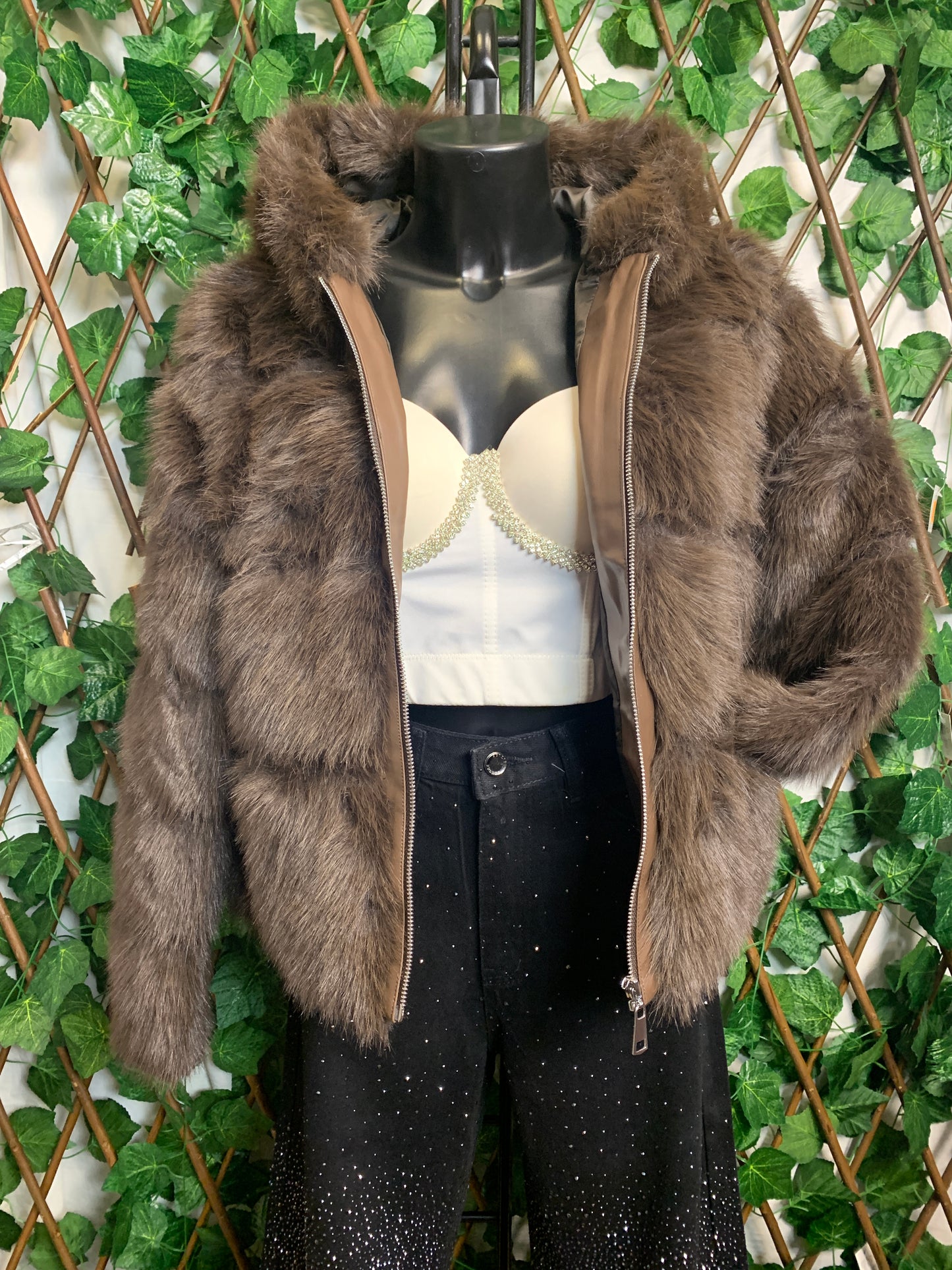 Plush jacket with pocket