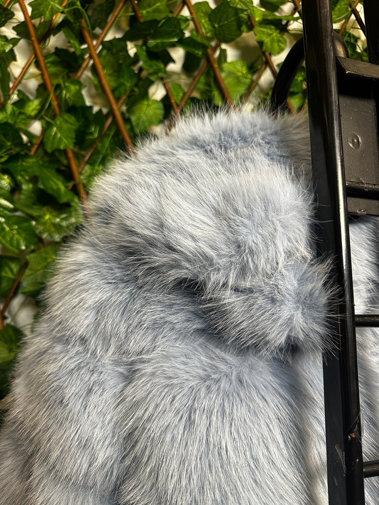 Short colored fur coat