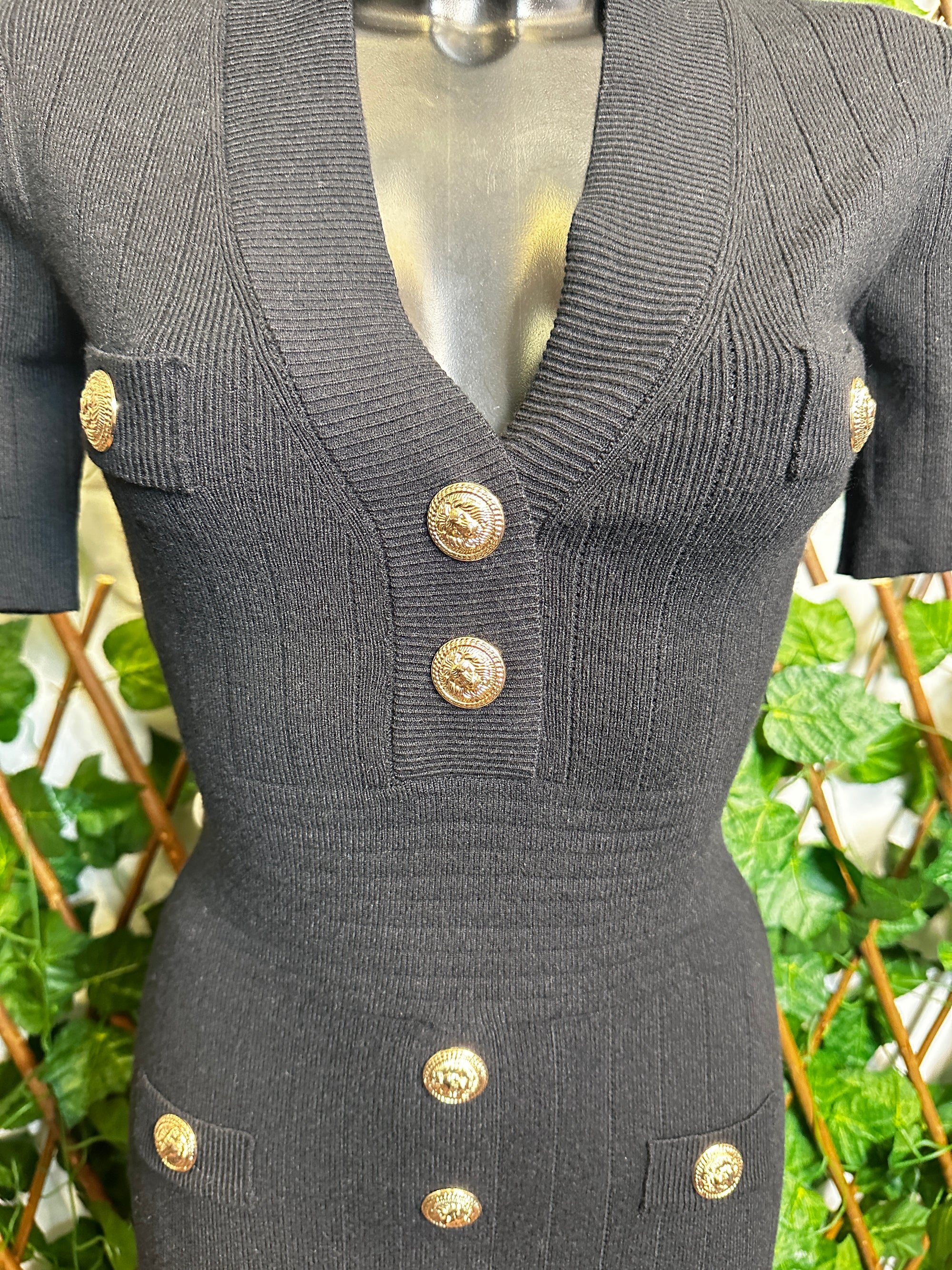 Vestito in viscosa con dettagli dorate a manica corta | taglia unica