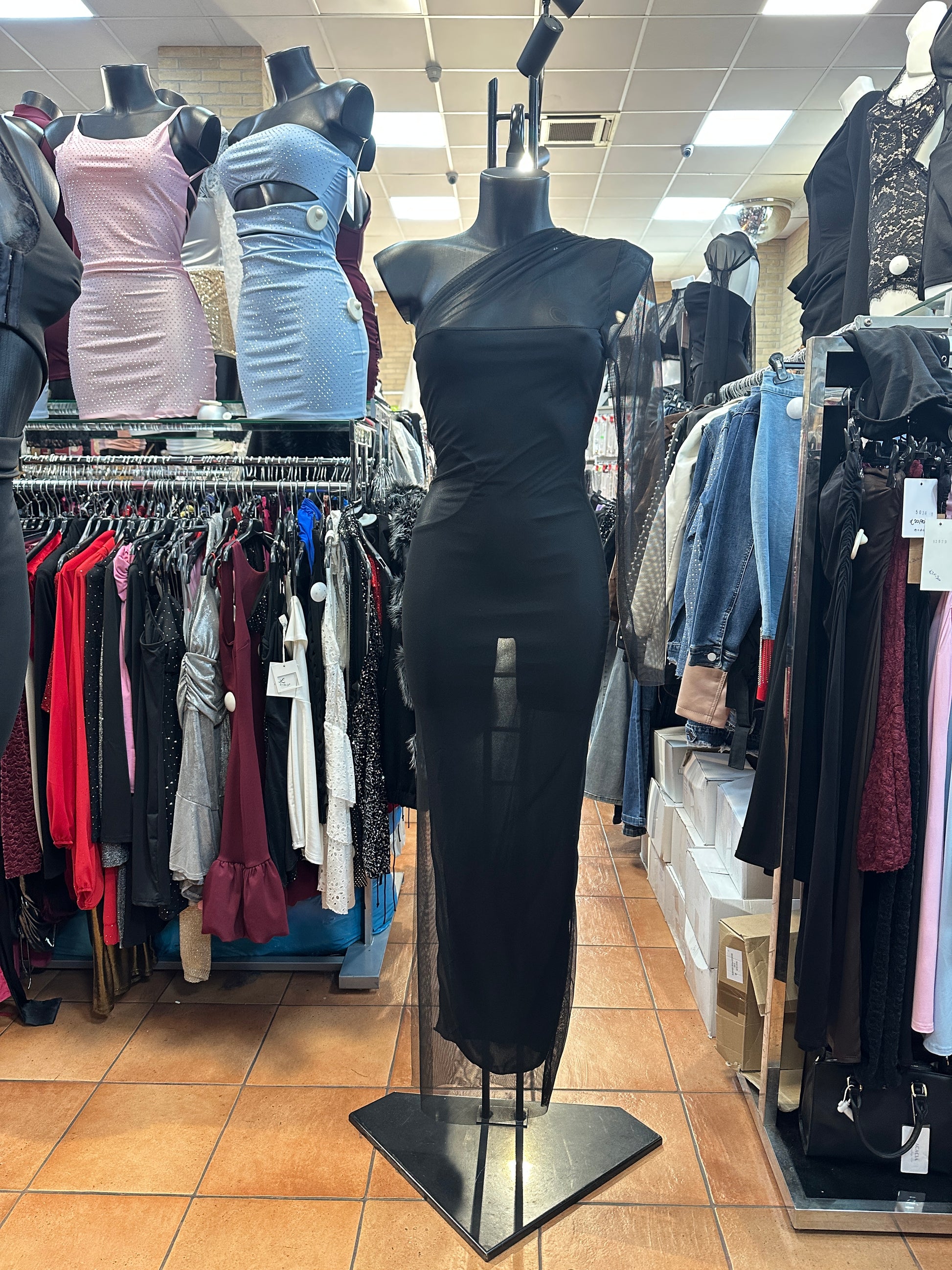 Abito Maxi Monospalla "Goddess Mesh" – Trasparenze e Seduzione - BERLY MODA 