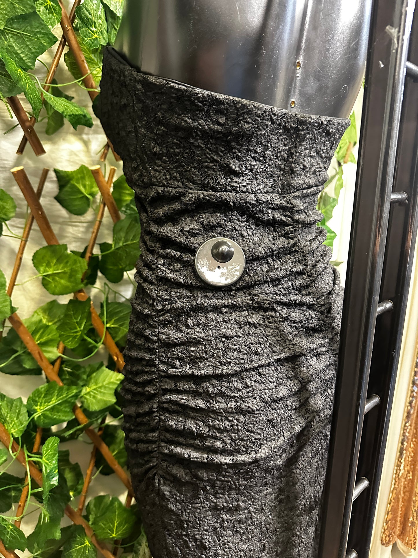 Modello crepe: vestito lungo elasticizzato con le coppe | taglia unica