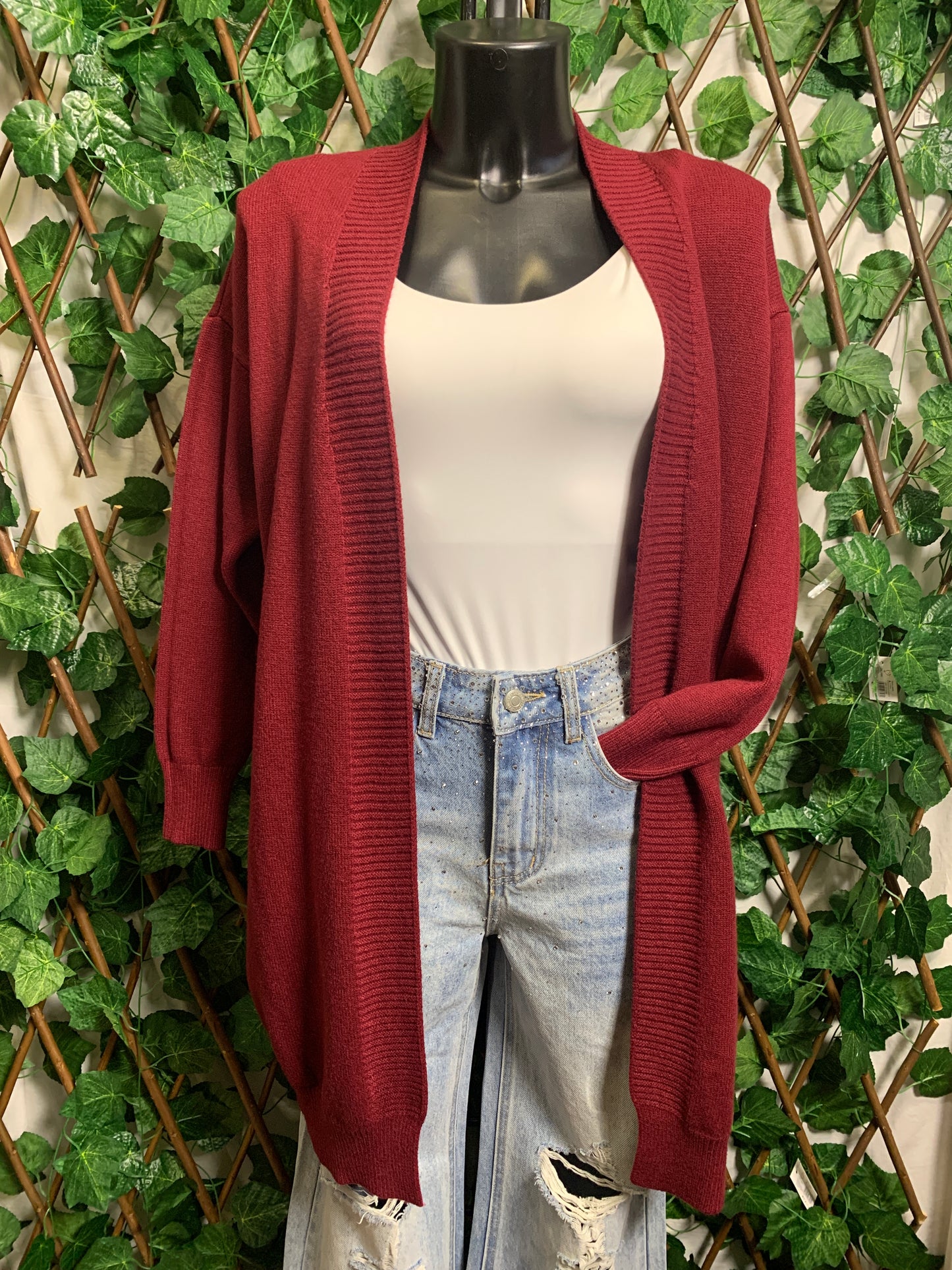 Cardigan lunga senza tasca