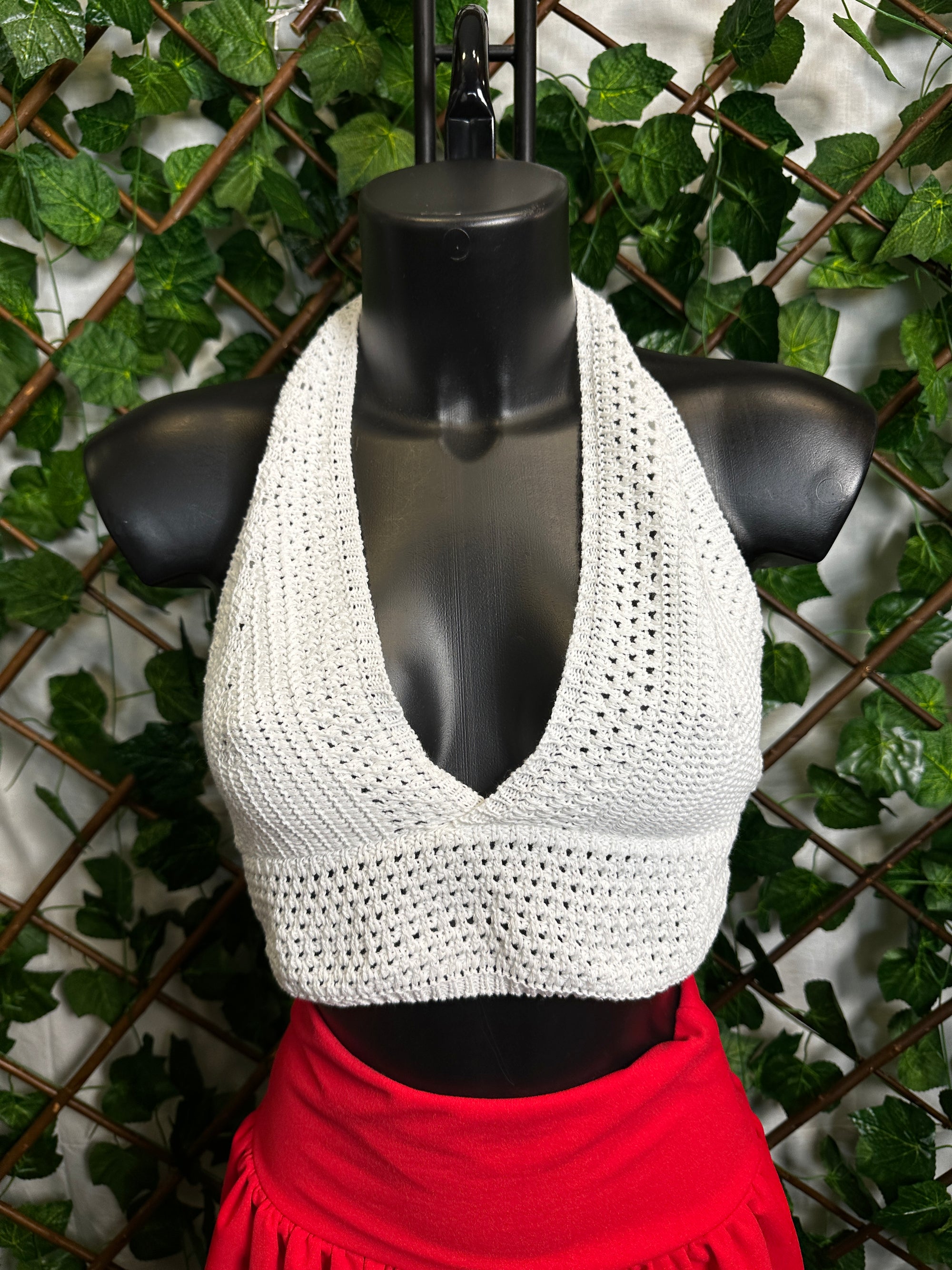 Top in maglia legato al collo