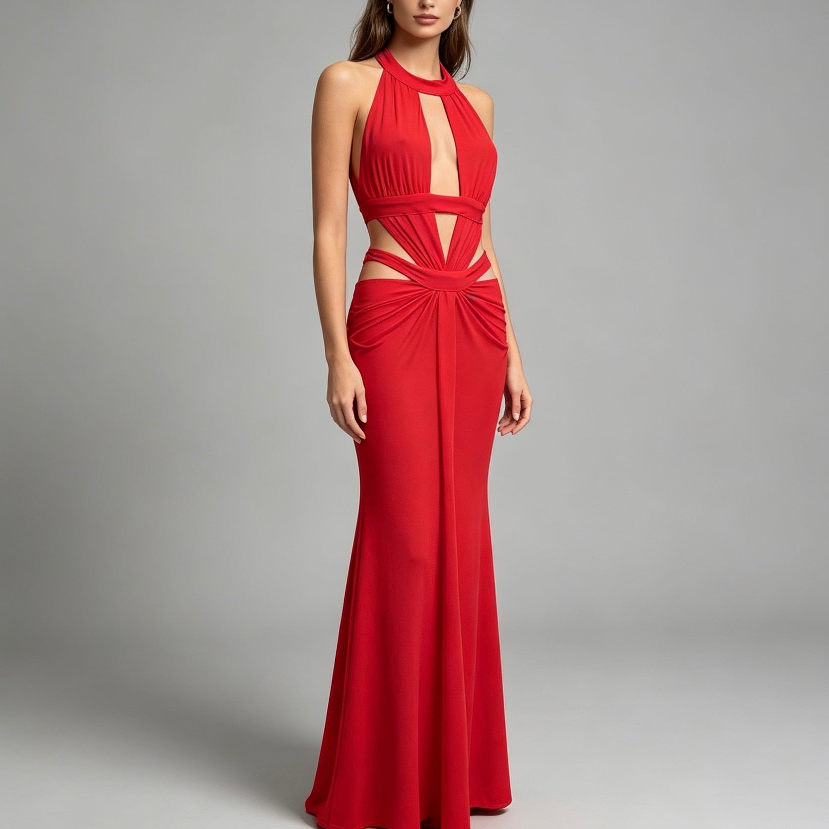 Vestito lungo con cut-out - BERLY MODA 