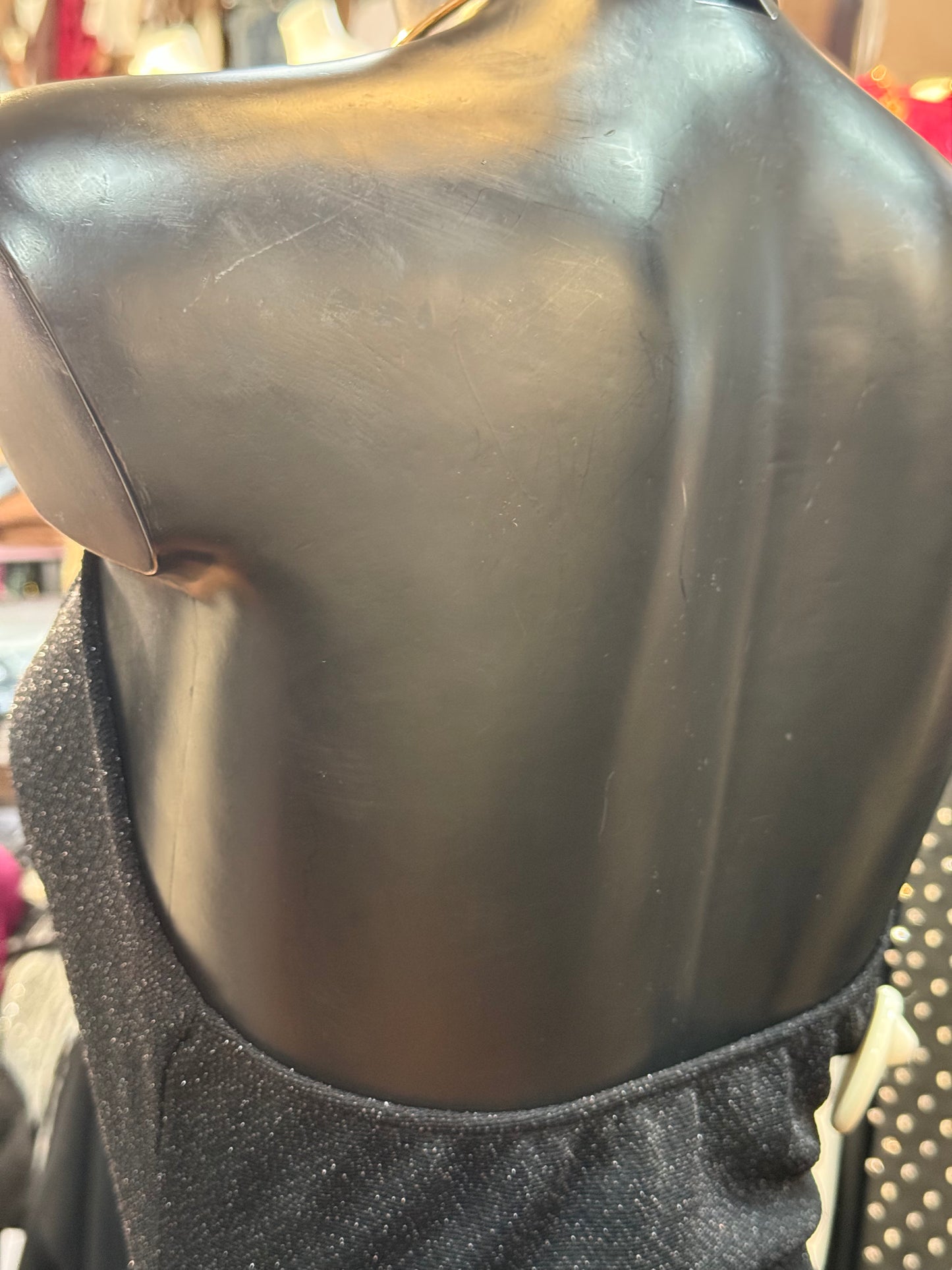 Glitter Halter Mini Dress with Necklace Detail – LIQUID LIGHT ✨🖤