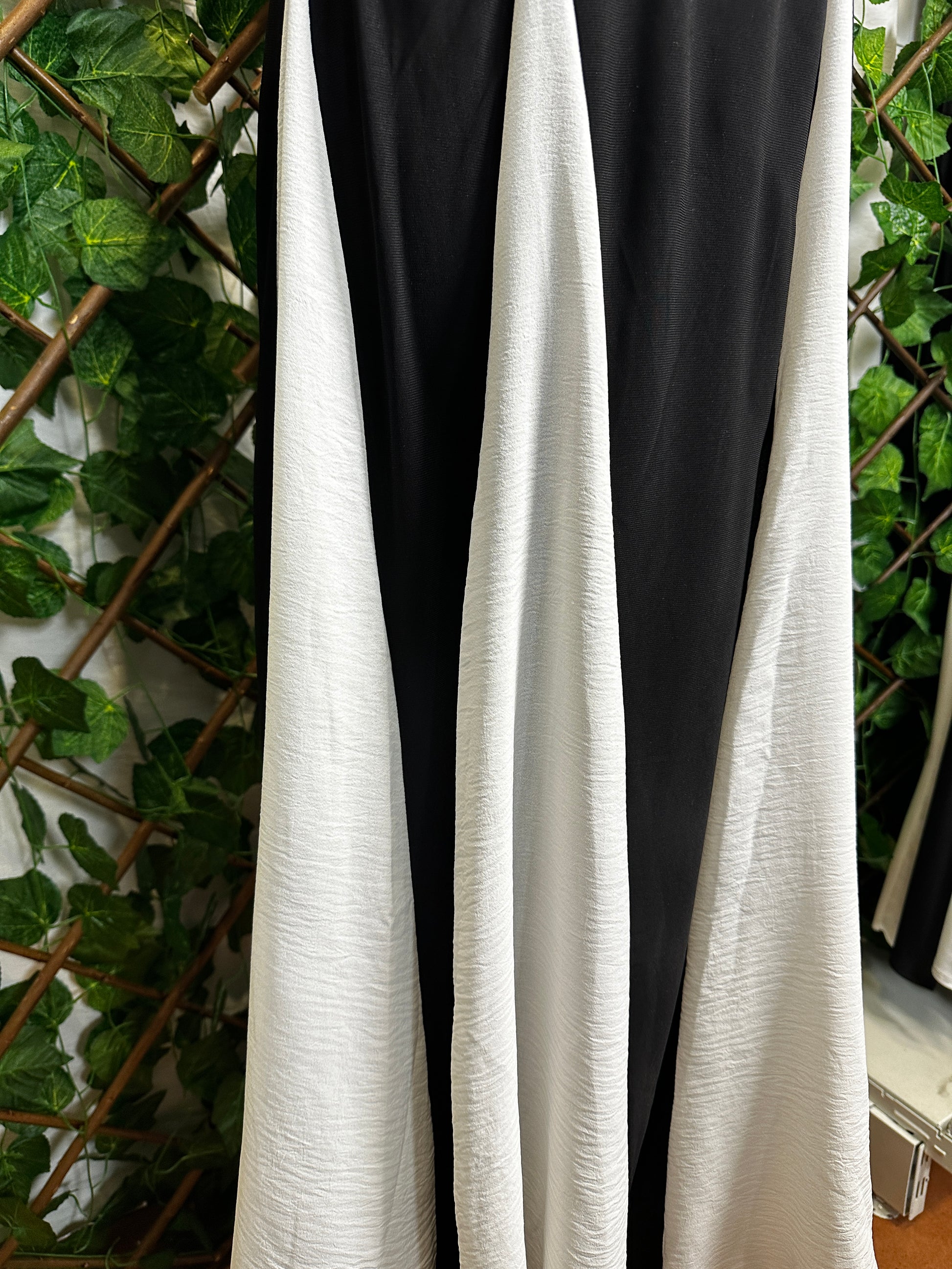 Vestito lungo elasticizzato a due colori - BERLY MODA 