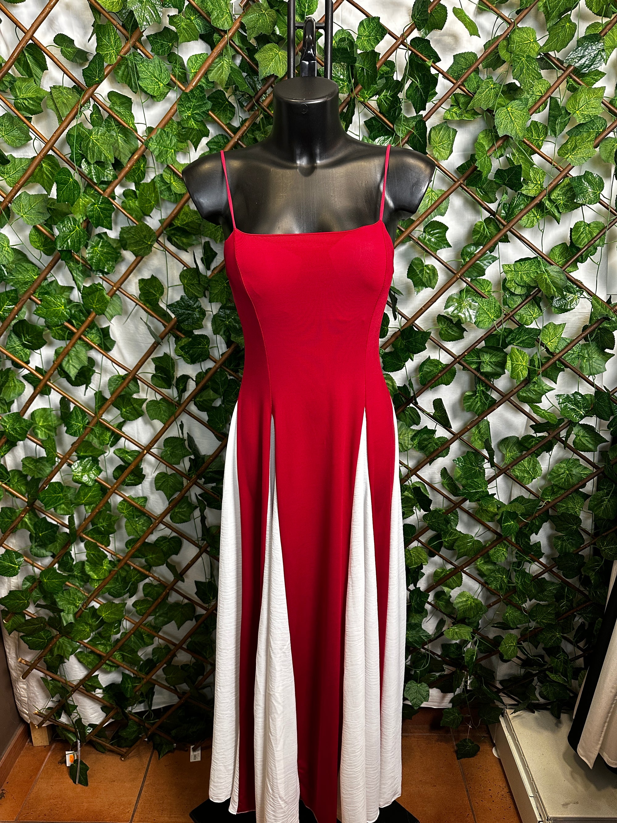 Vestito lungo elasticizzato a due colori