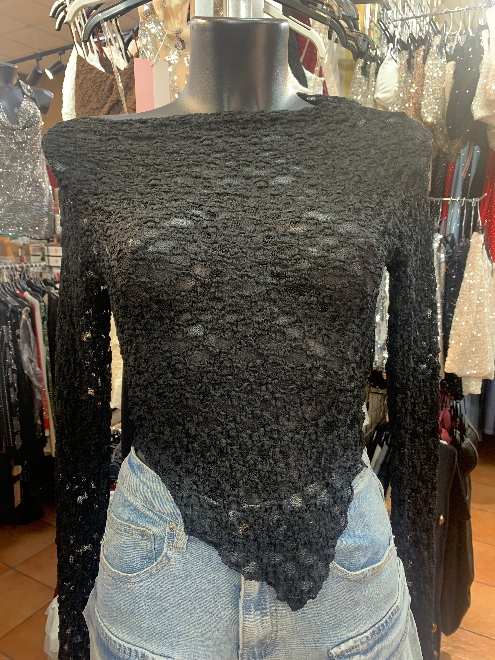 Top asimmetrico in crepe