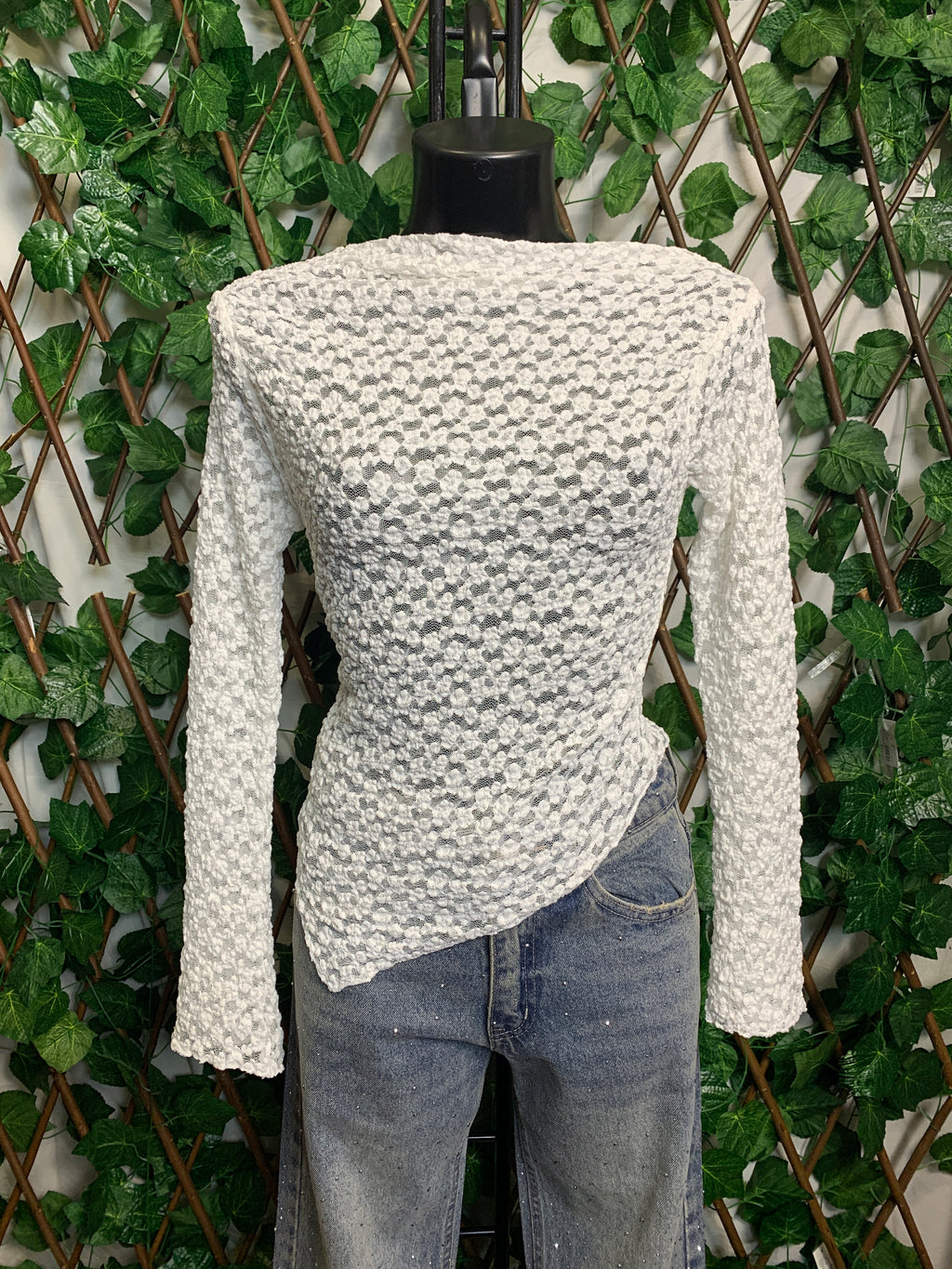 Top modello crepe trasparente
