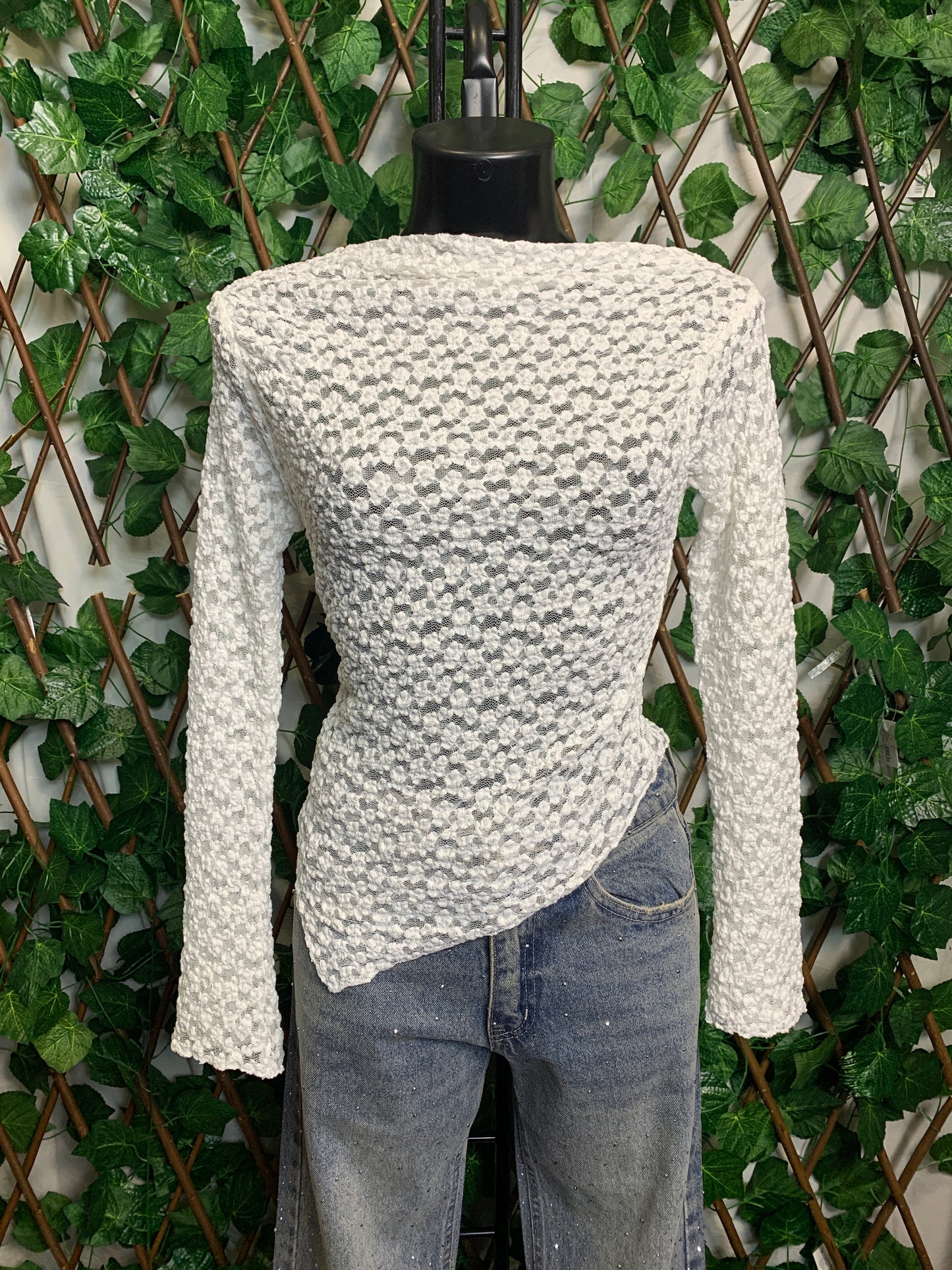 Transparent crepe top