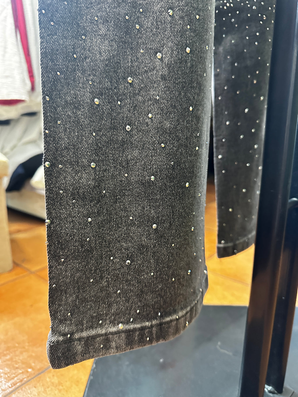 Pantalone di jeans brillantinato