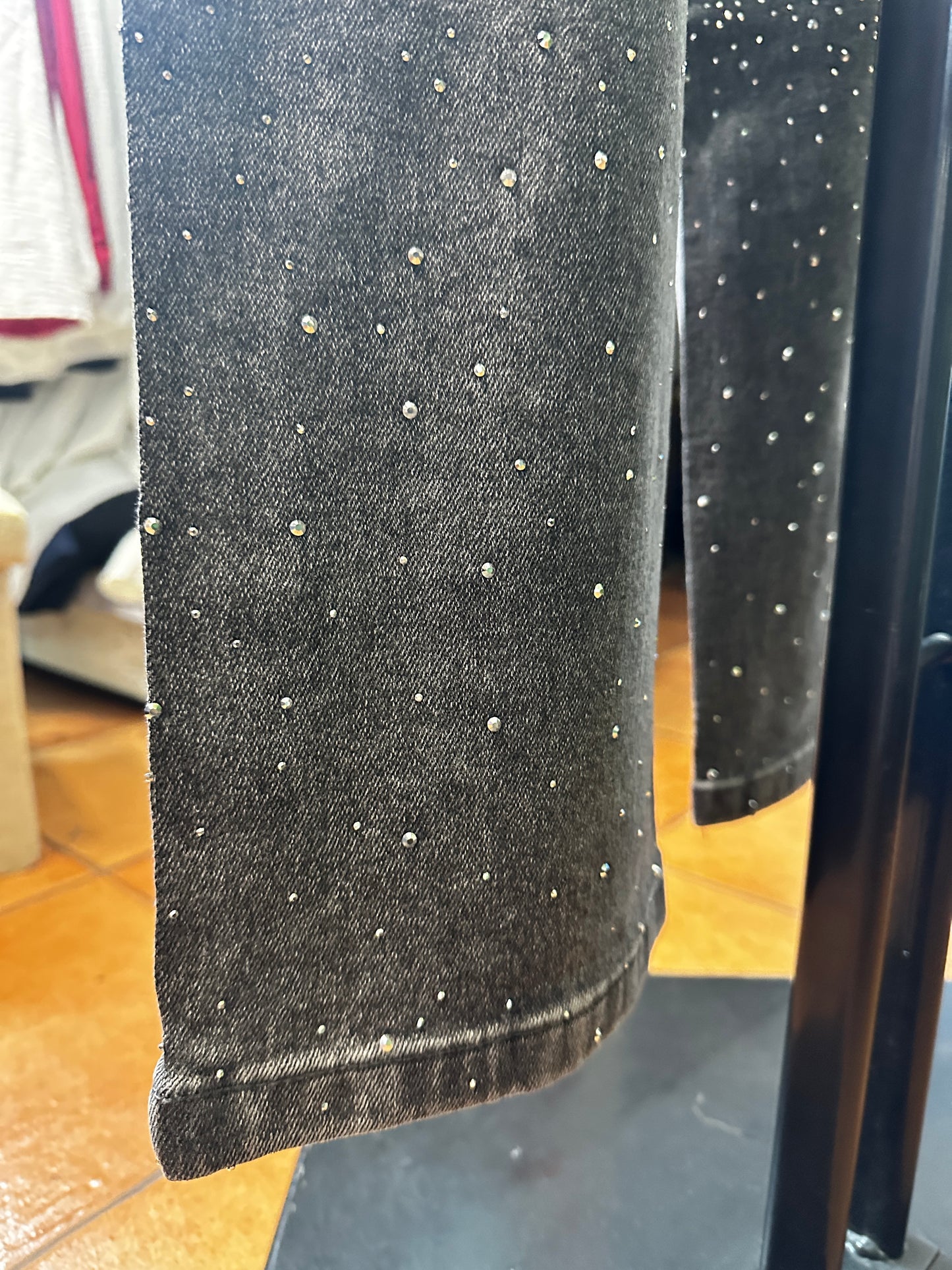 Pantalone di jeans brillantinato