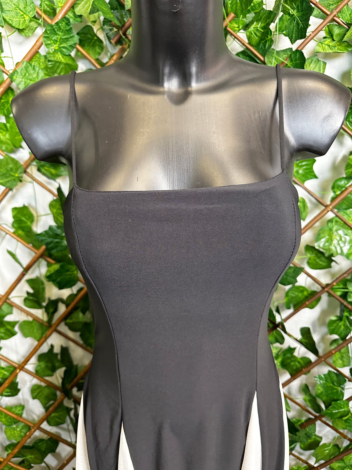 Vestito lungo elasticizzato a due colori - BERLY MODA 