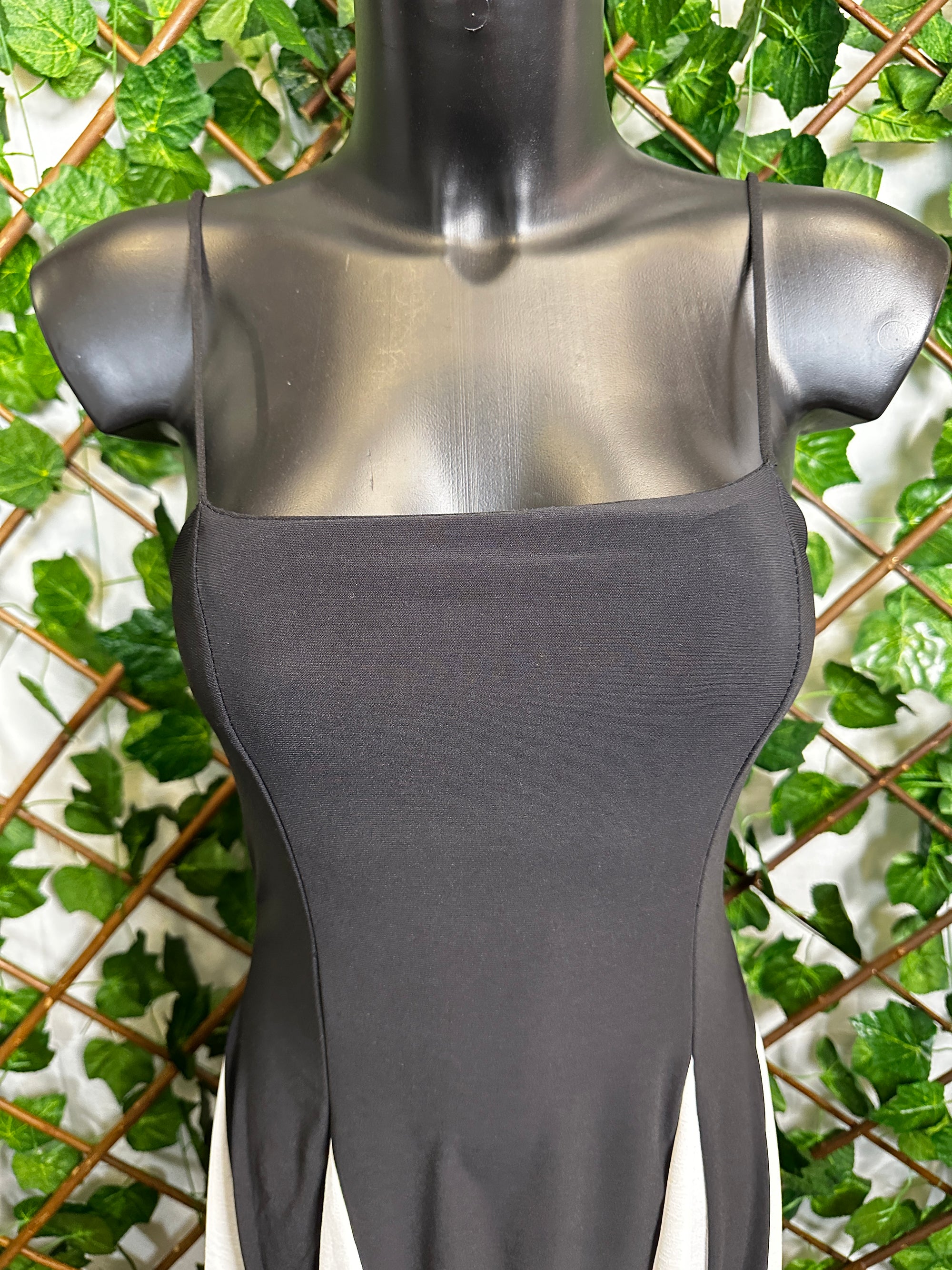 Vestito lungo elasticizzato a due colori