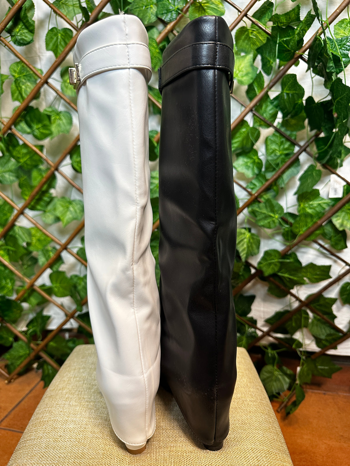 High boots with gold belt (5 inch heel)