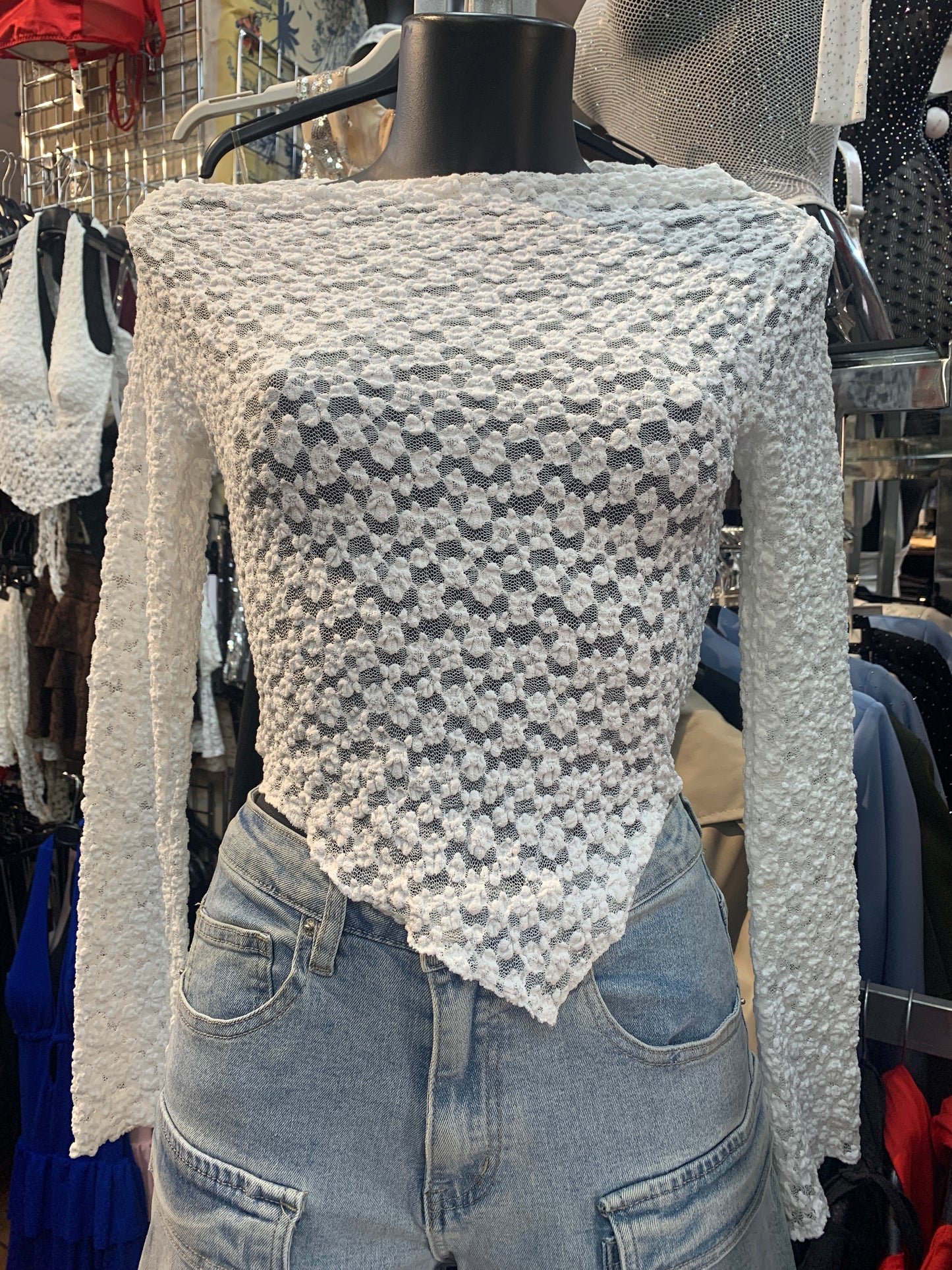 Asymmetrical crepe top