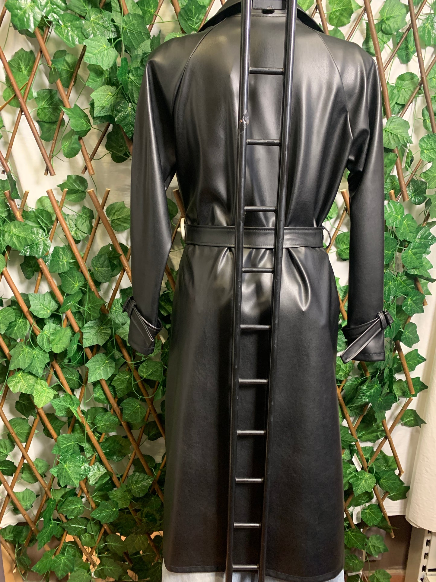 Giacca lunga in ecopelle