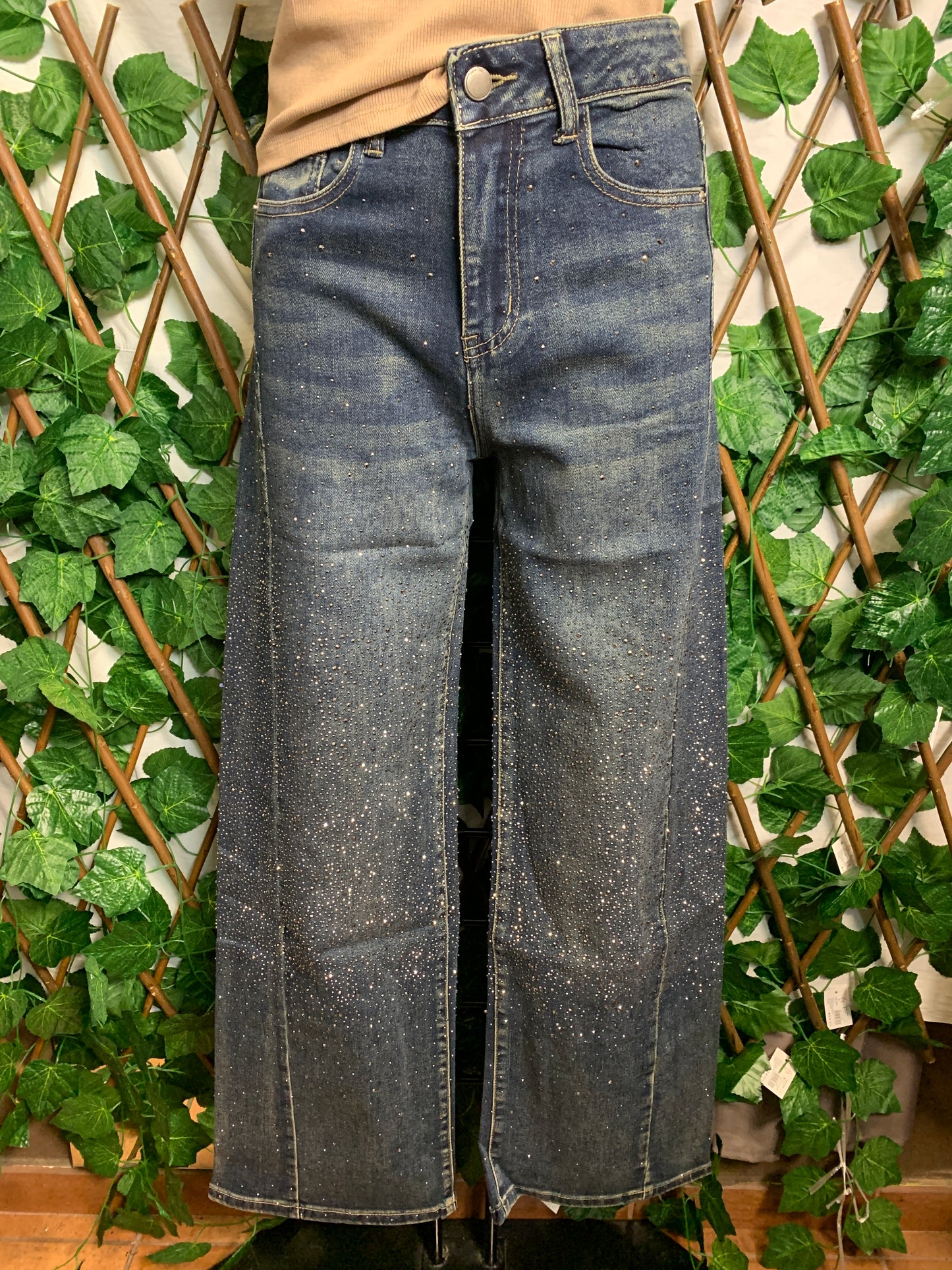 Dark jeans with glitter