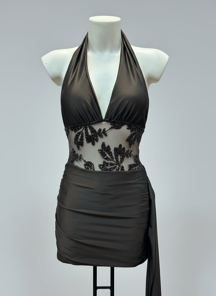 Abito lungo vita trasparente e pizzo – VELO DI TENTAZIONE