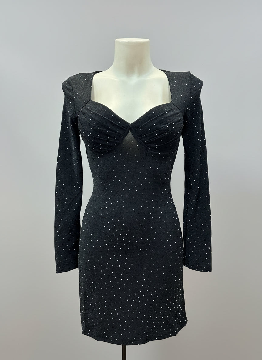 Mini-abito maniche lunghe glitter – COSTELLAZIONE FATALE