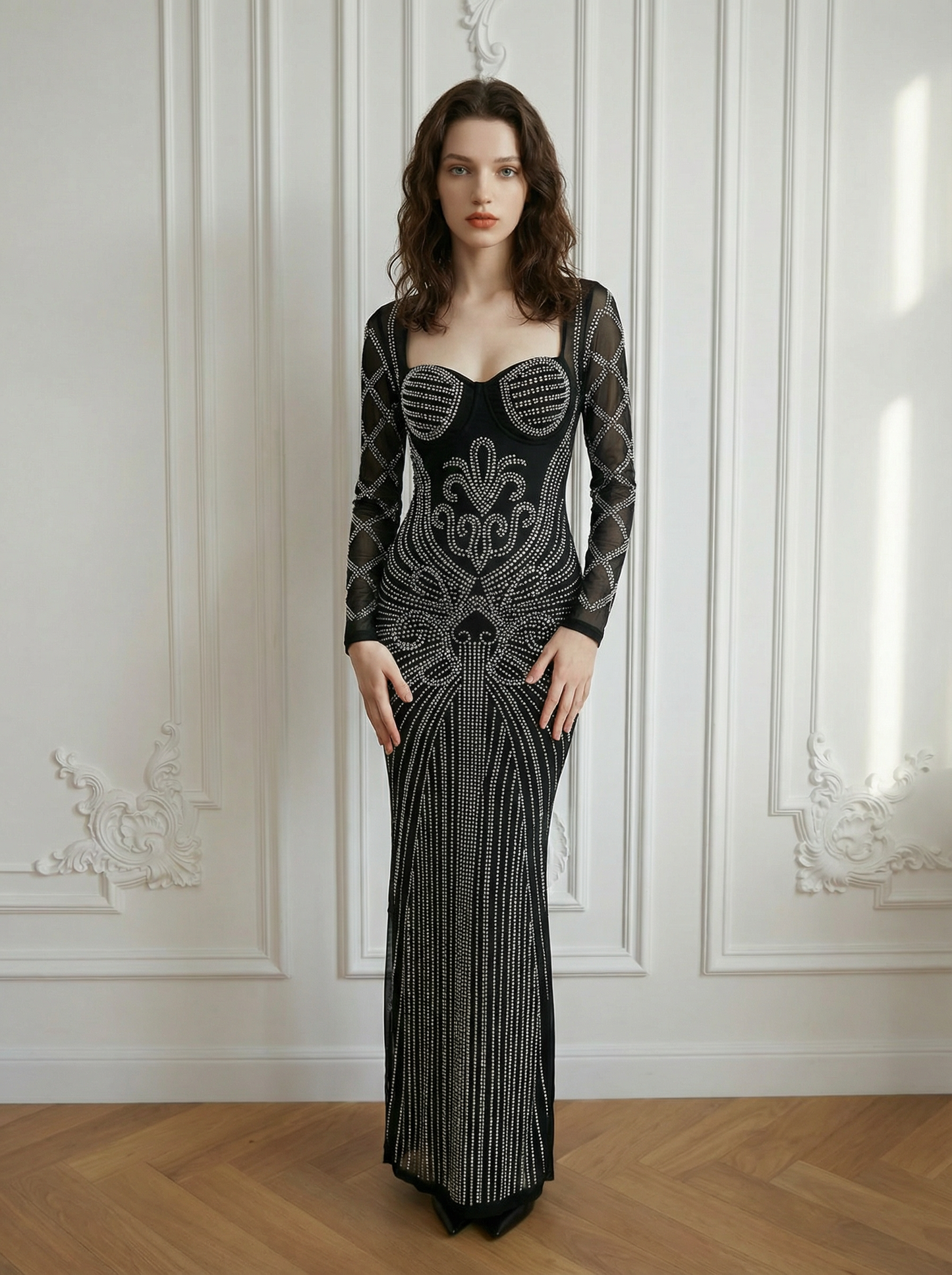 Abito lungo strass e bolero – REGINA DI LUCE