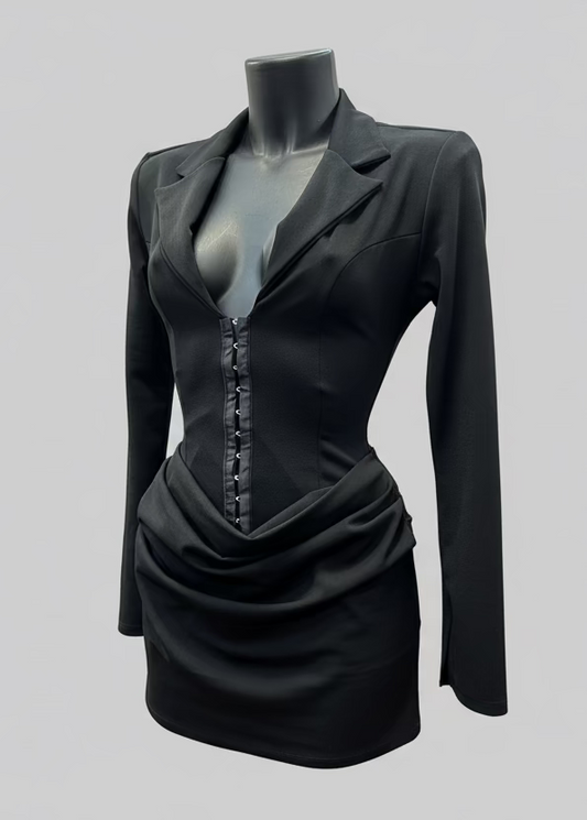 Mini Dress Blazer a Corpetto – Autorità e Seduzione