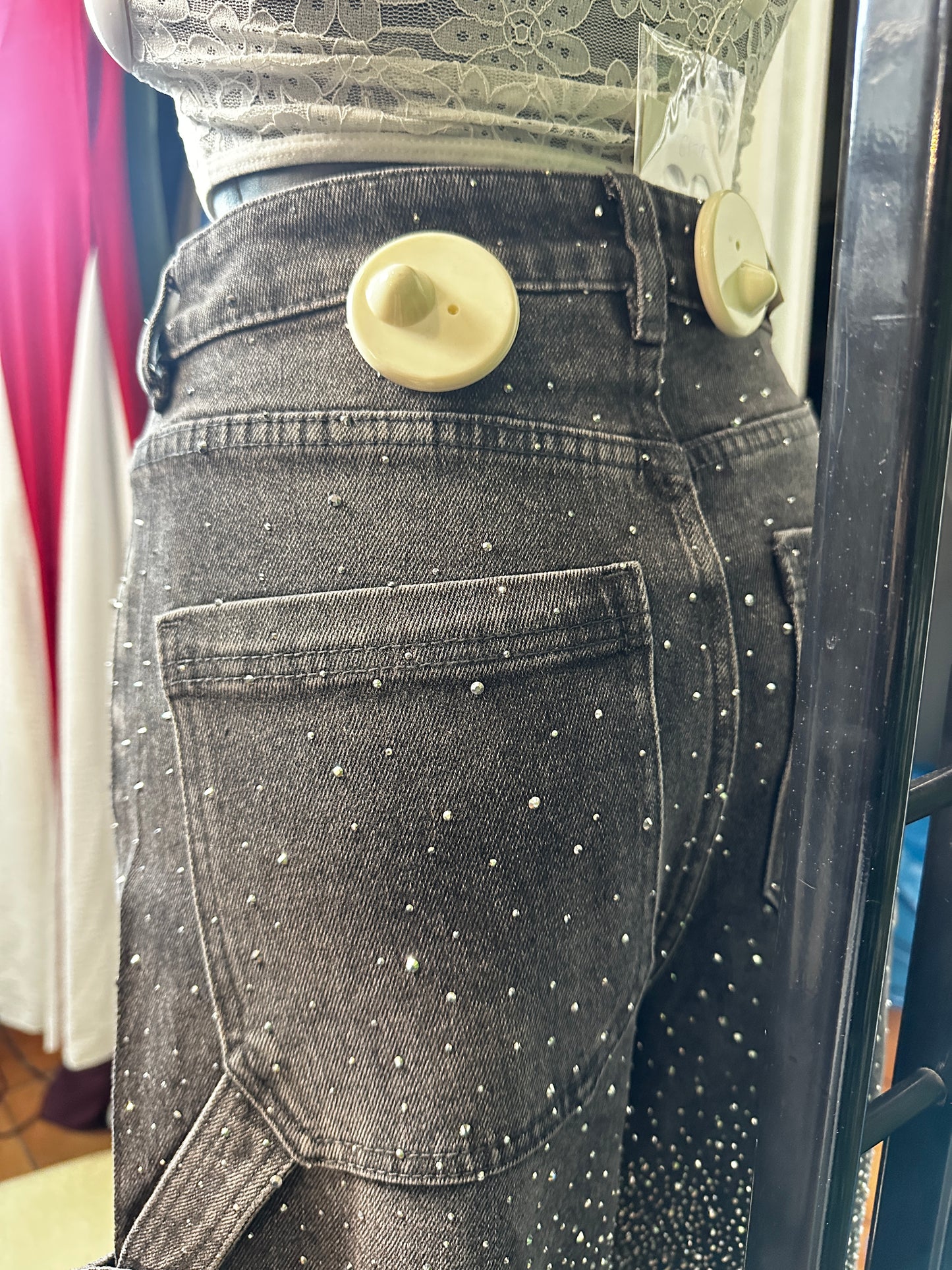 Pantalone di jeans brillantinato