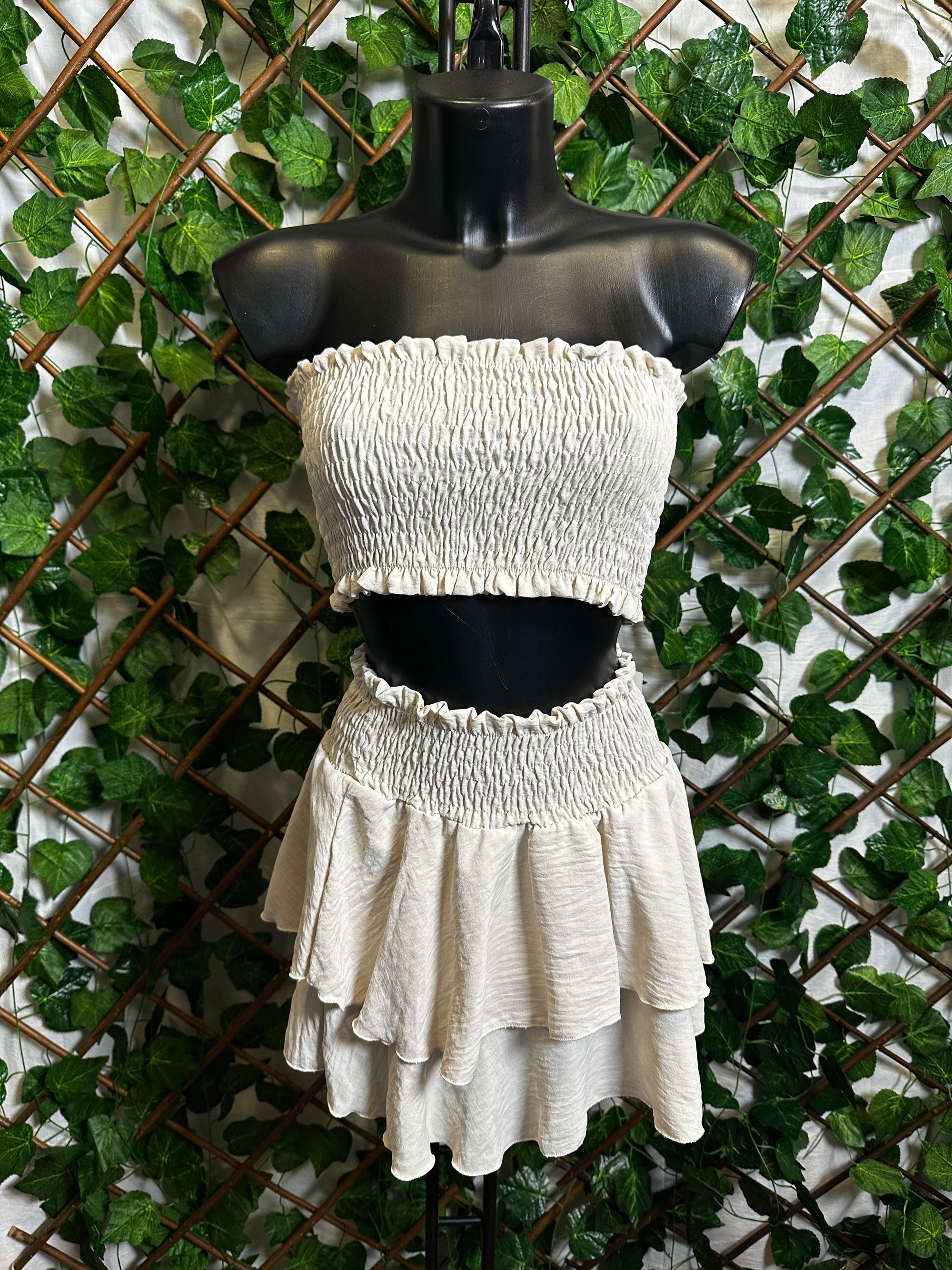 Completo top e gonna elasticizzato (senza pantaloncini) | taglia unica