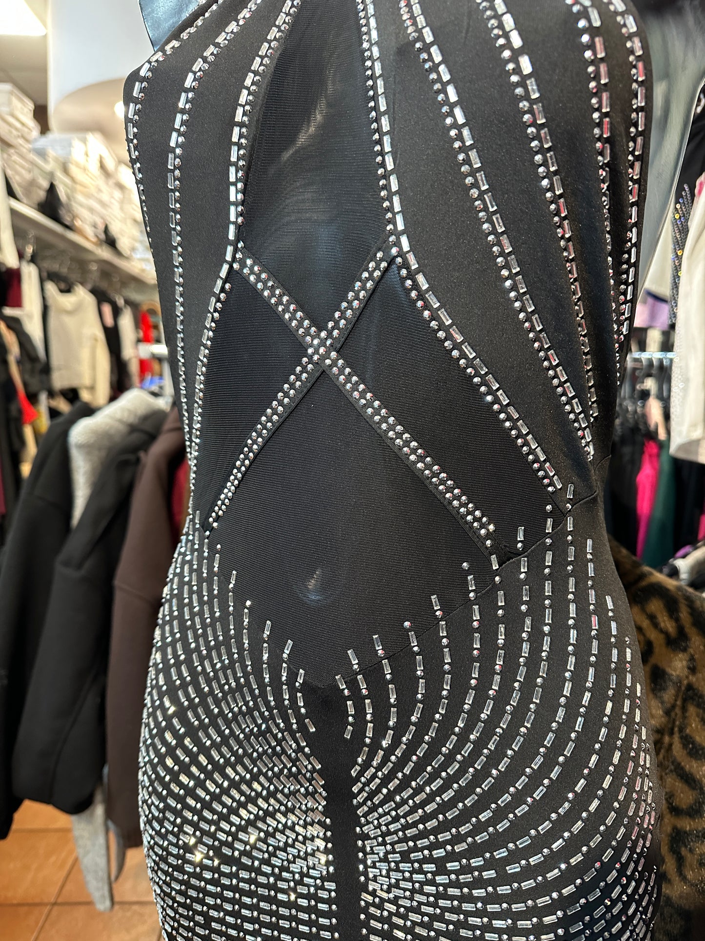 Mini Dress Strass Halterneck Schiena Scoperta – Tentazione Stellare