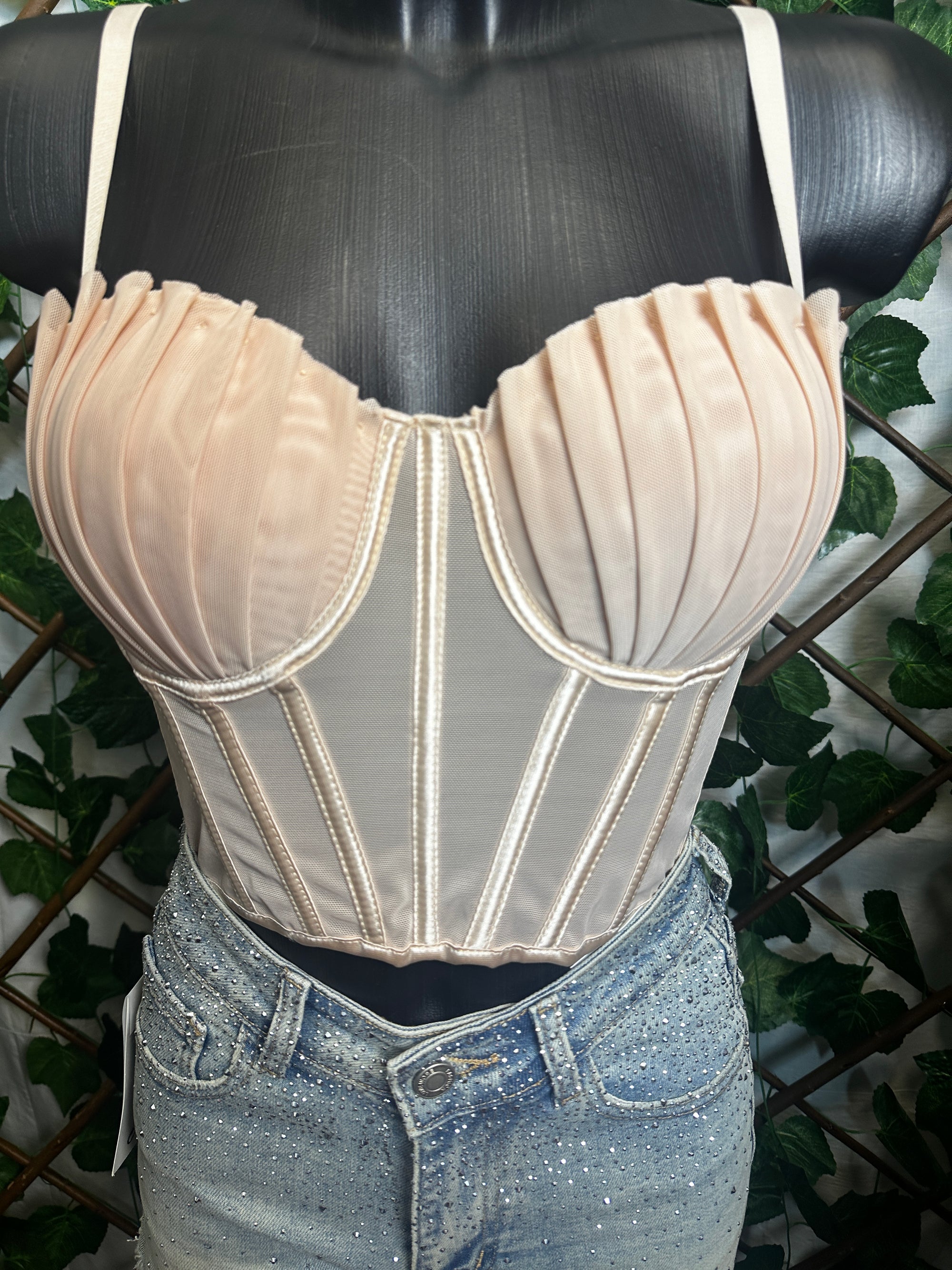Top corpetto steccato