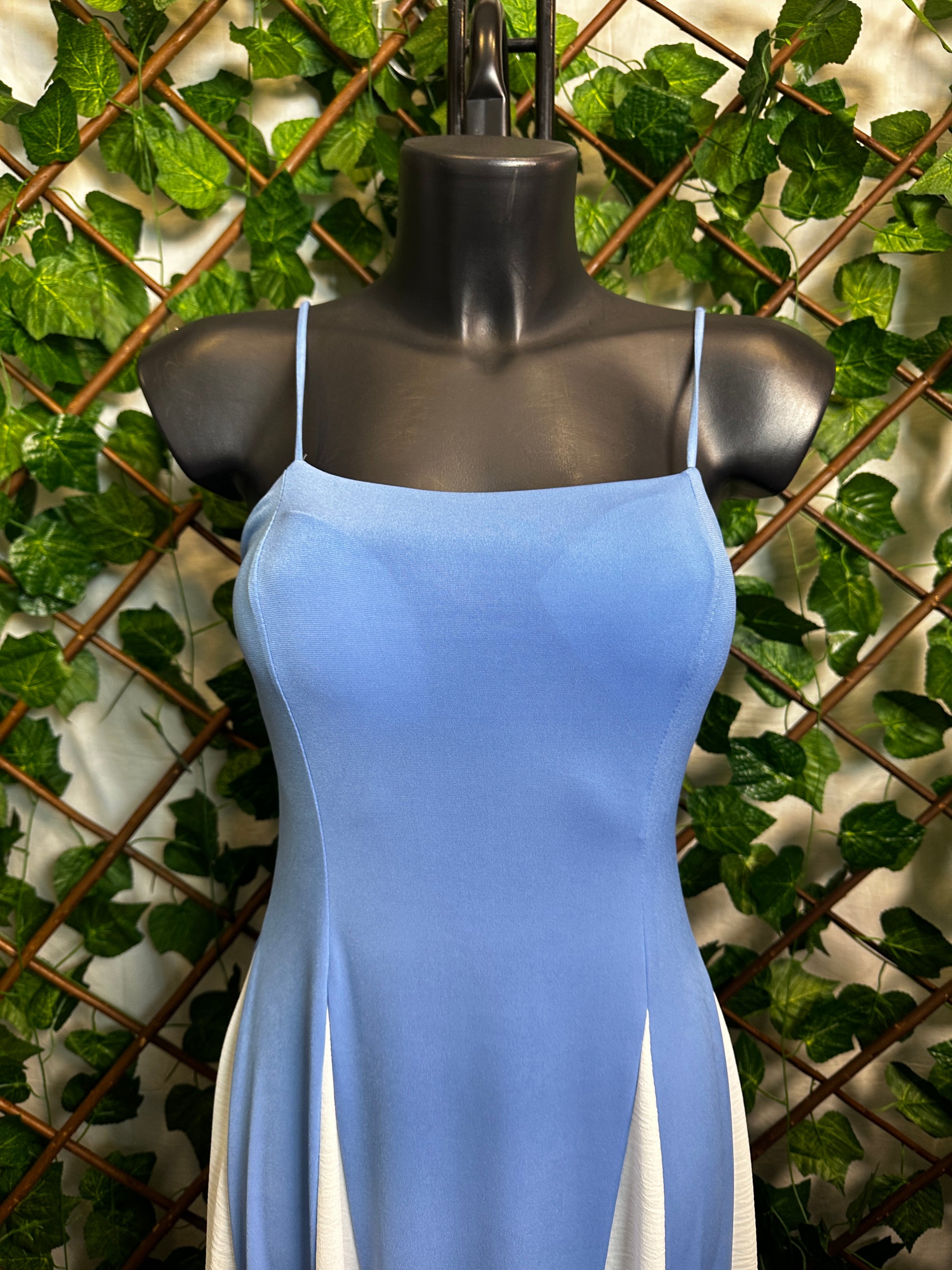 Vestito lungo elasticizzato a due colori - BERLY MODA 