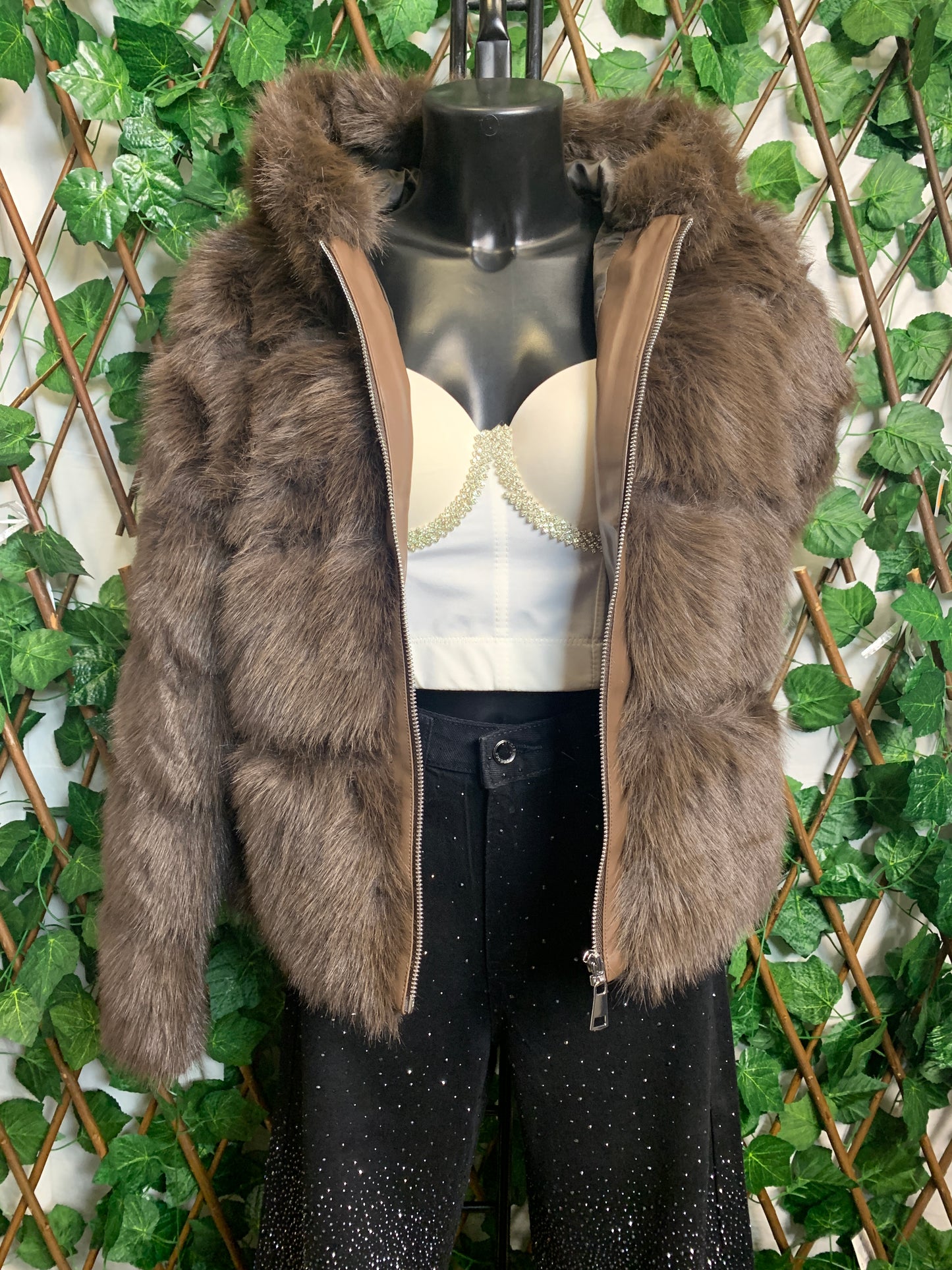 Plush jacket with pocket