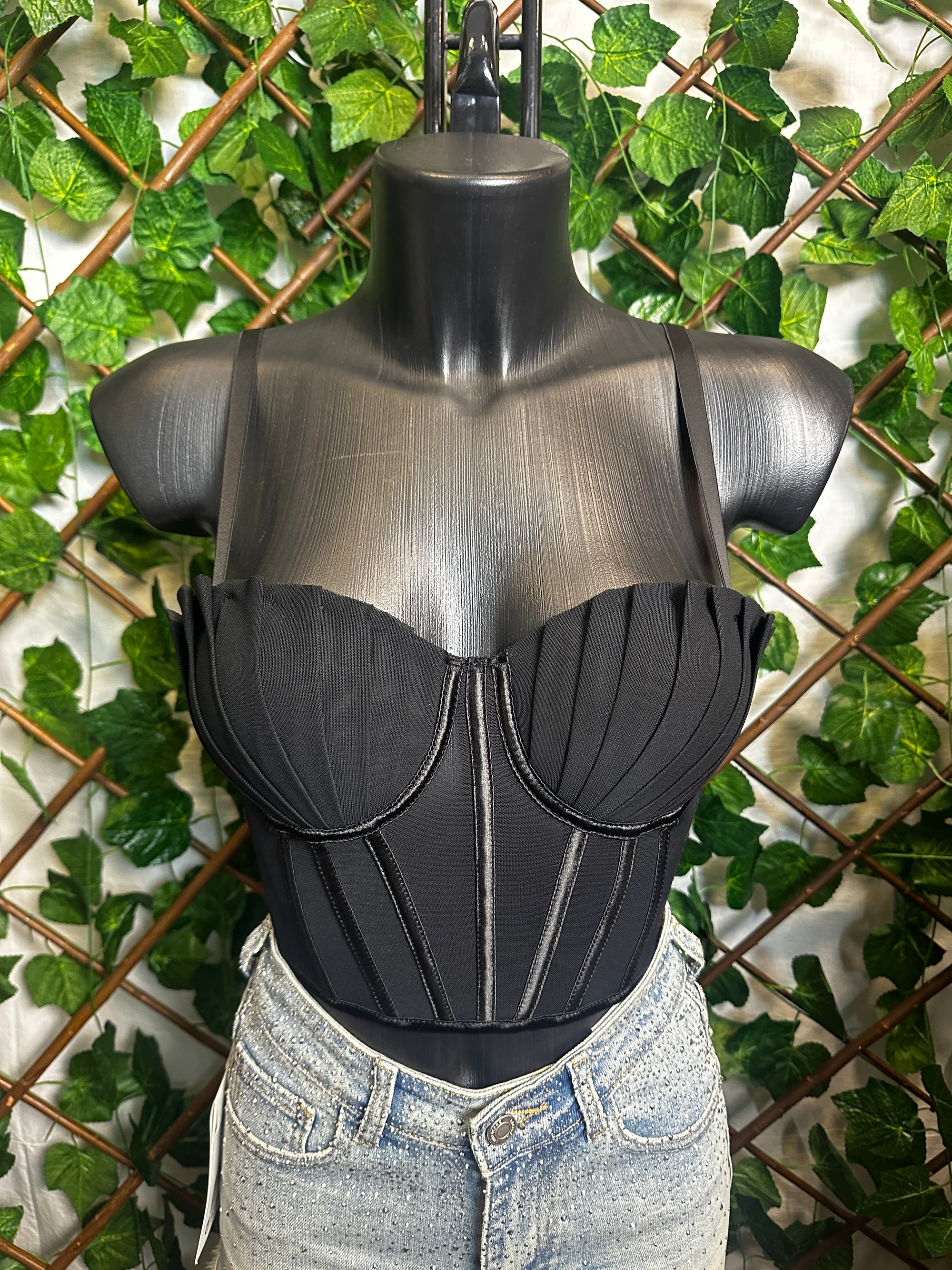 Top corpetto steccato