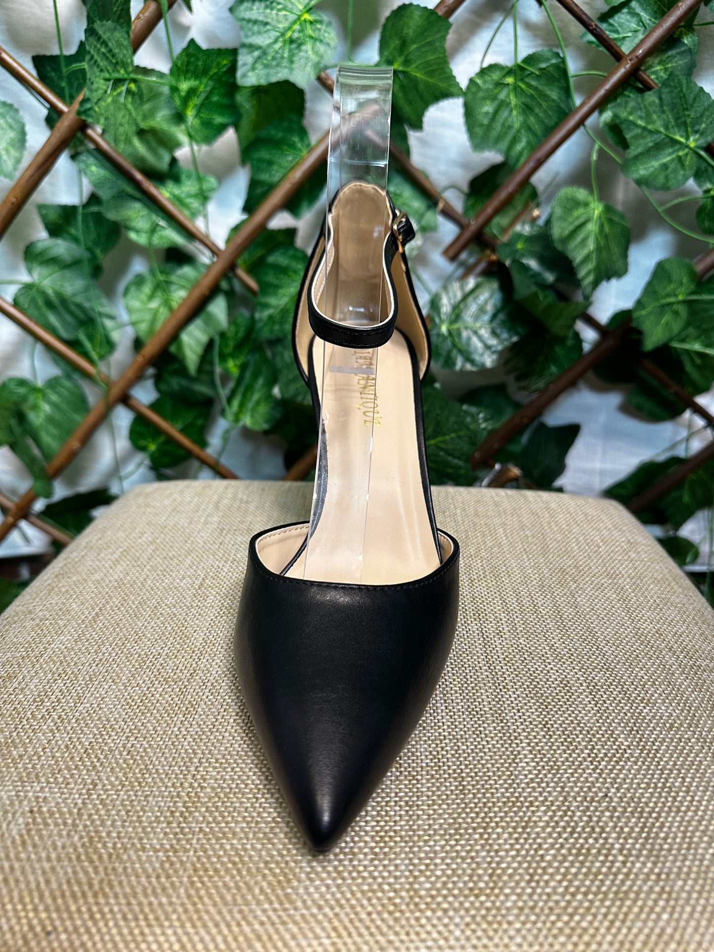 Matte heels with strap (4.5 inch heel)