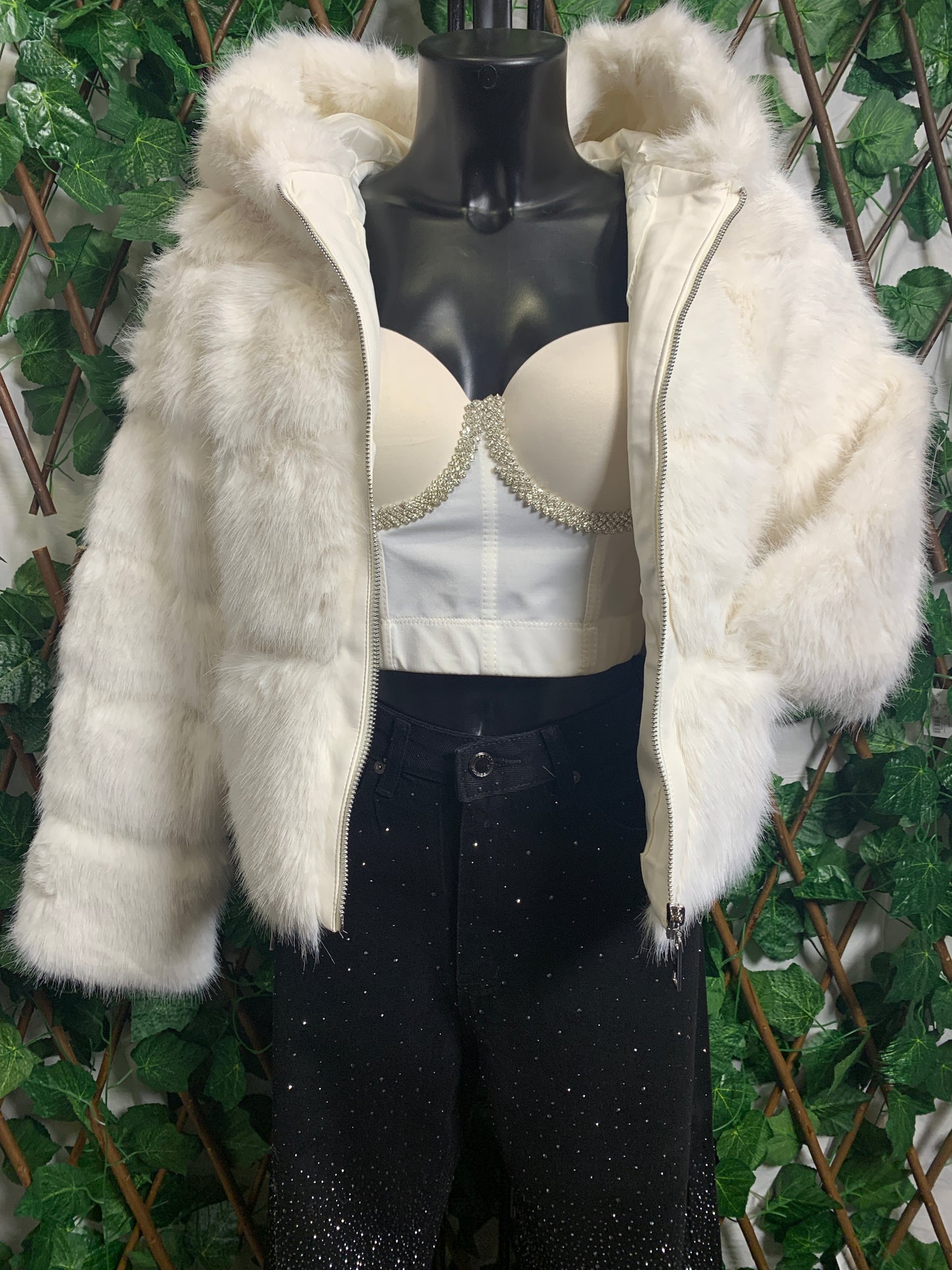 Plush jacket with pocket