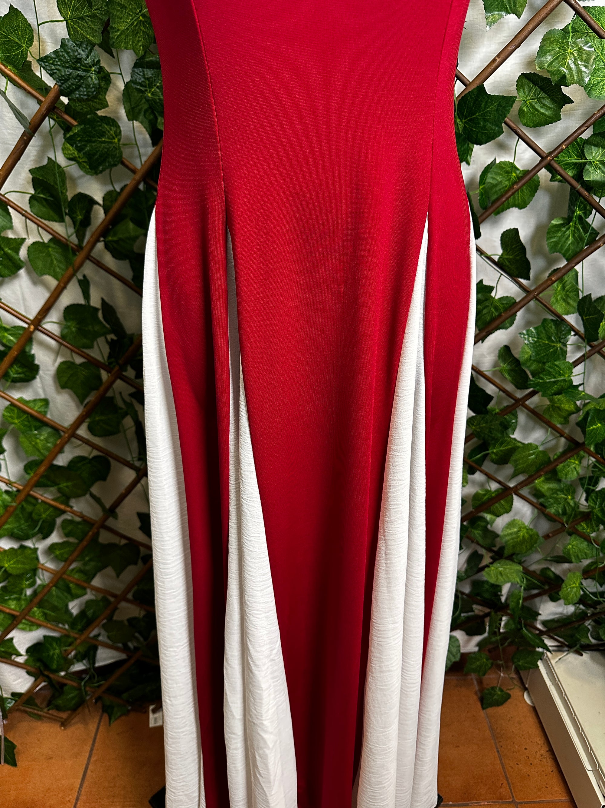 Vestito lungo elasticizzato a due colori