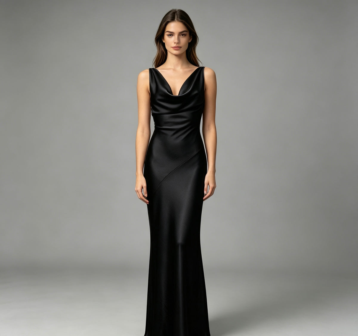 Vestito raso lungo taglia unica