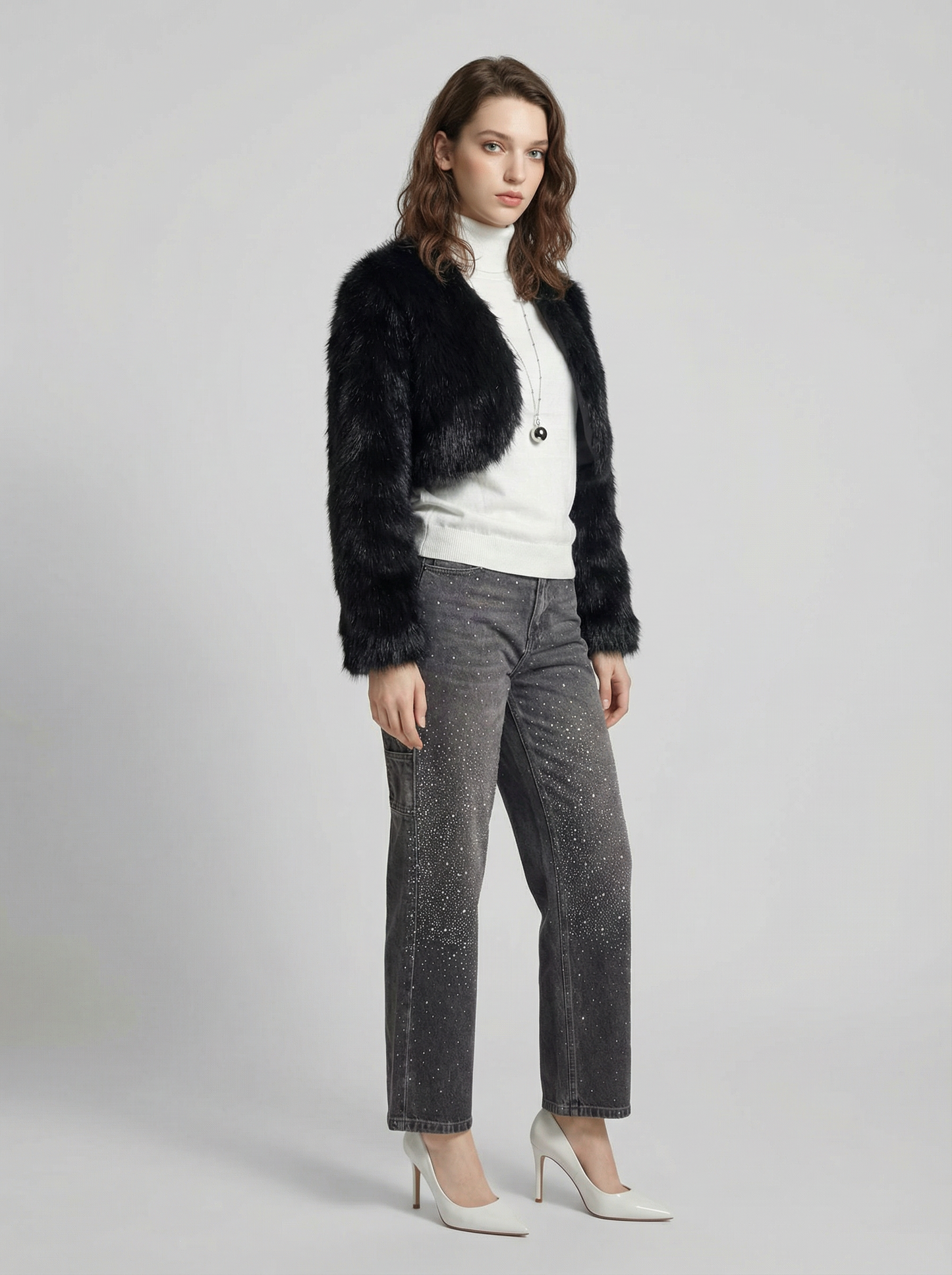 Bolero in pelliccia ecologica corto – LUXURY FATALE