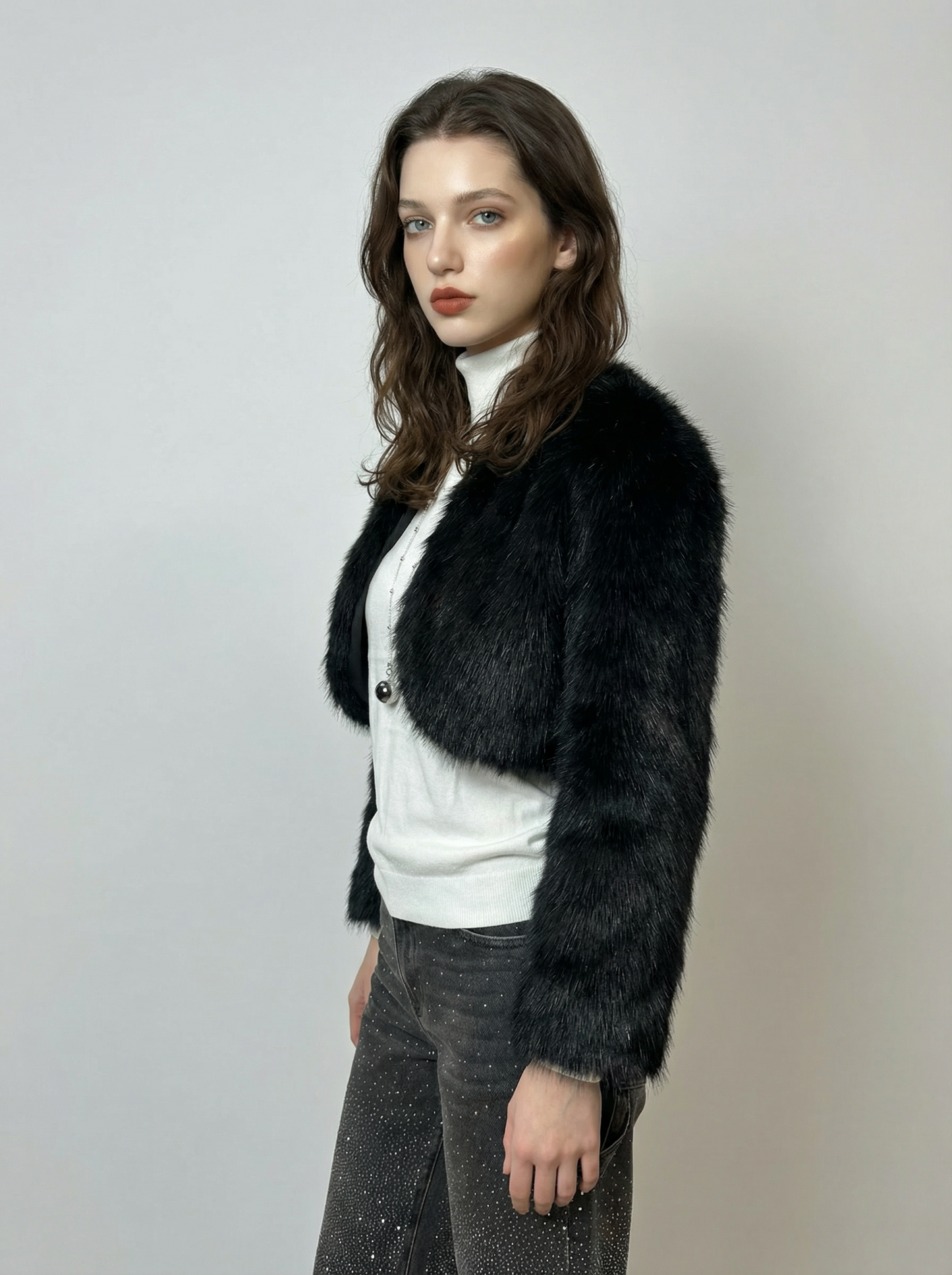 Bolero in pelliccia ecologica corto – LUXURY FATALE