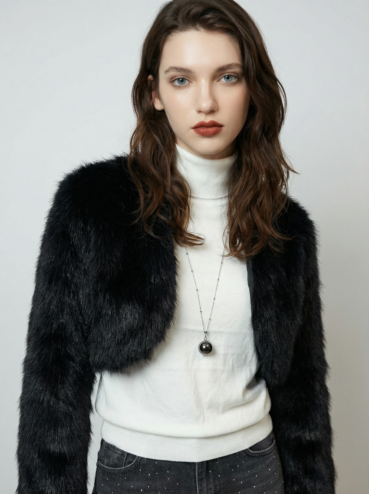 Bolero in pelliccia ecologica corto – LUXURY FATALE