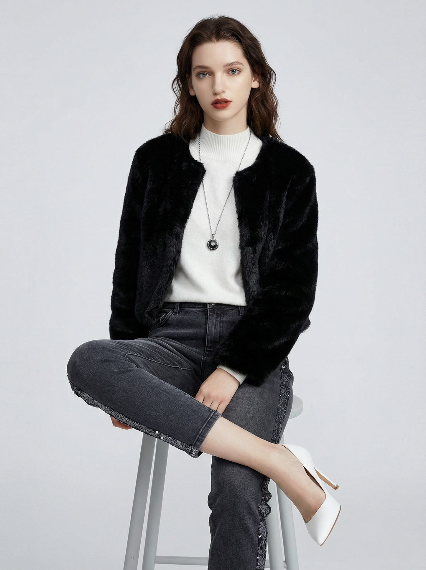 Bolero in pelliccia ecologica corto – LUXURY FATALE