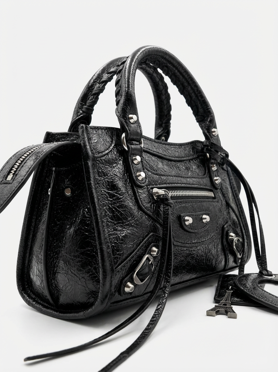 Borsa Rock Biker Ecopelle Nera – Tentazione Ribelle